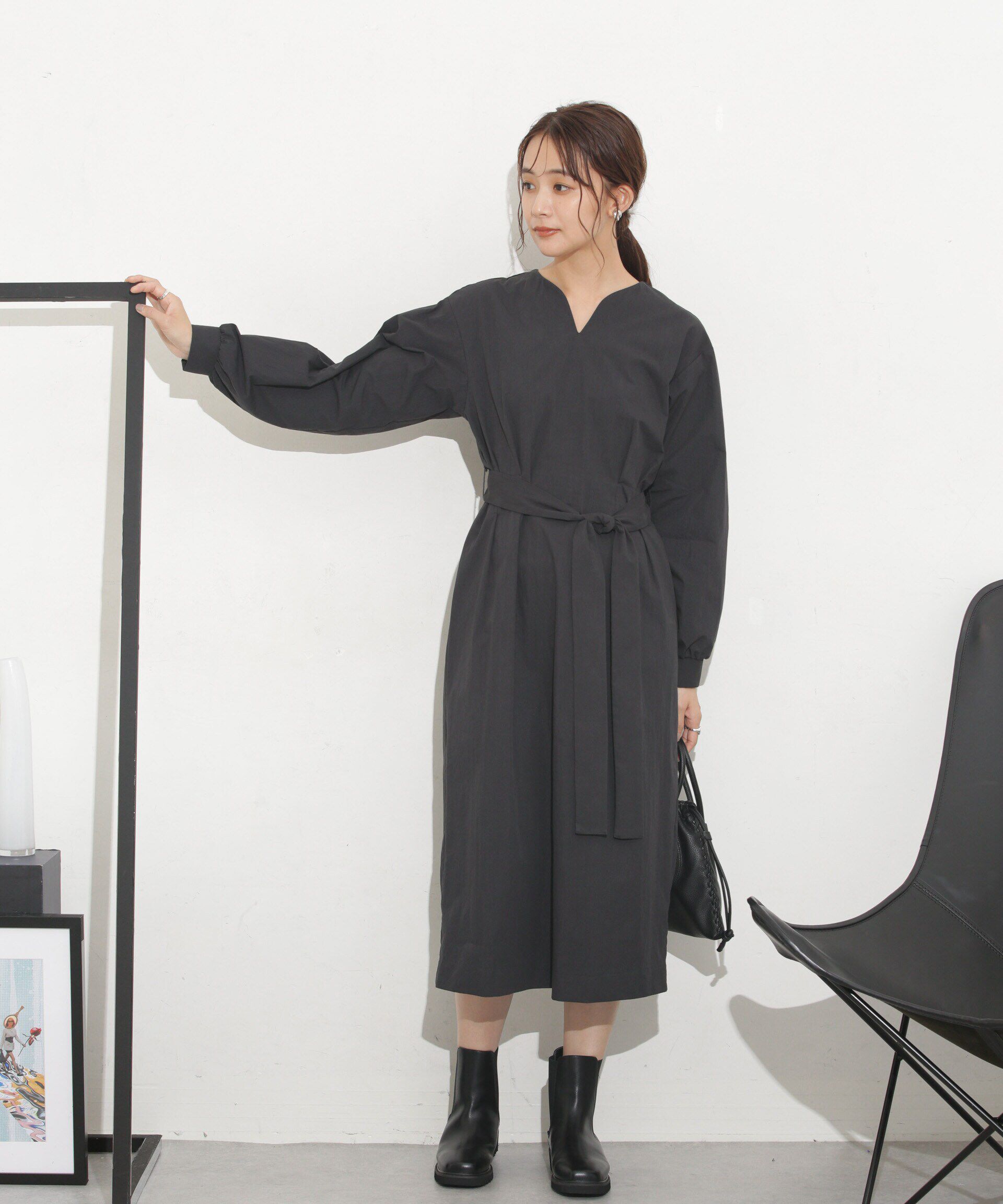 nano･universe「ベルト付きコクーンワンピース」|ワンピース|