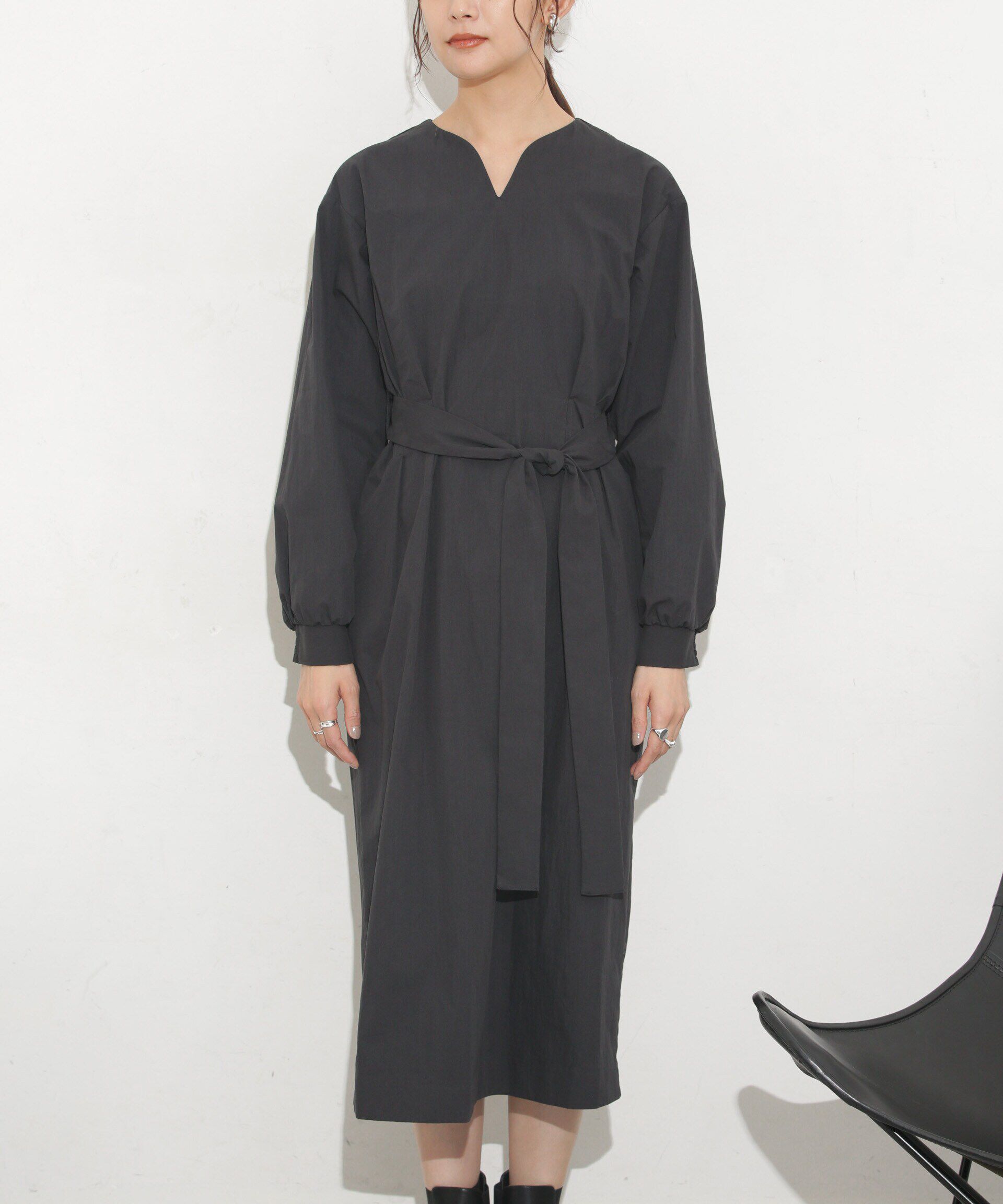 nano･universe「ベルト付きコクーンワンピース」|ワンピース|