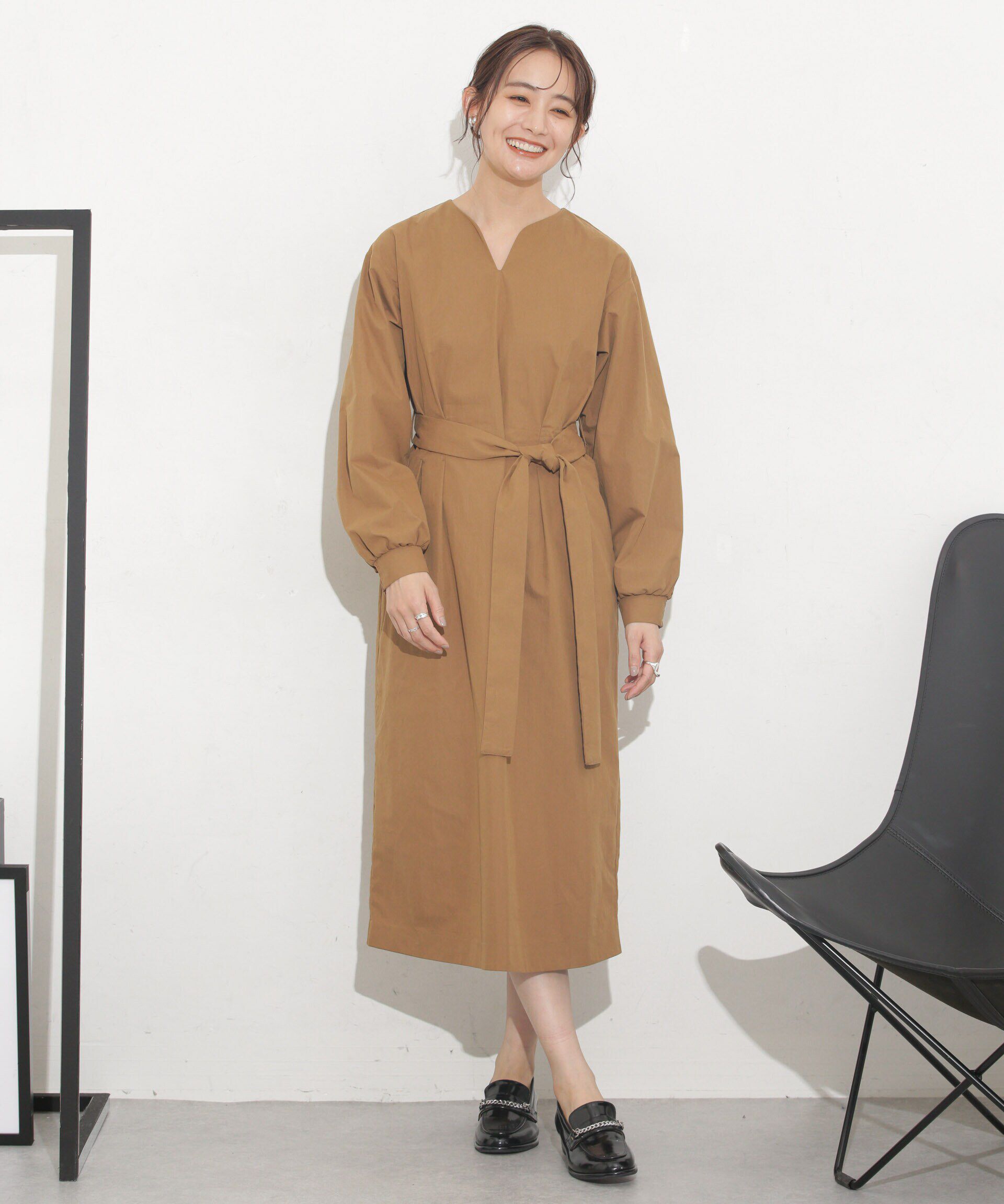 nano･universe「ベルト付きコクーンワンピース」|ワンピース|