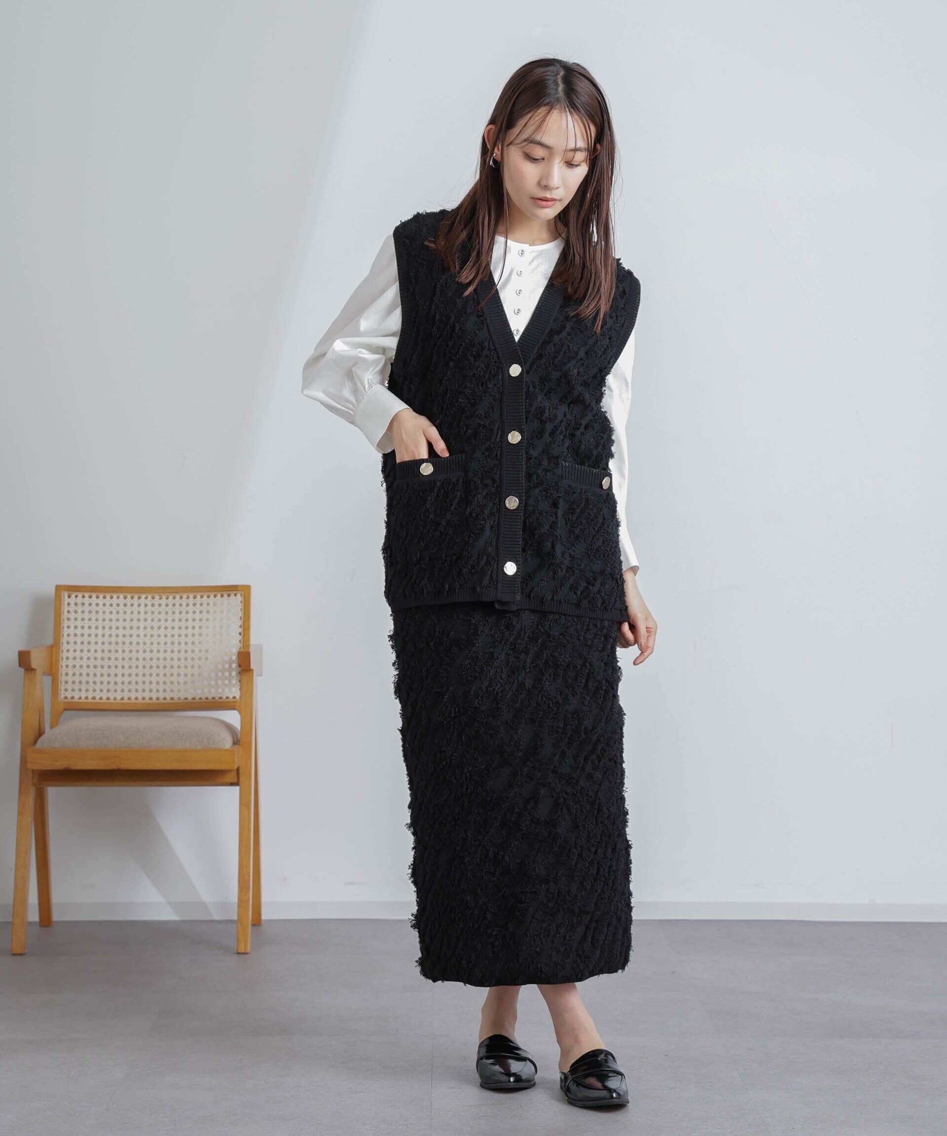 nano･universe「フリンジニットスカート(セットアップ可)」|スカート|