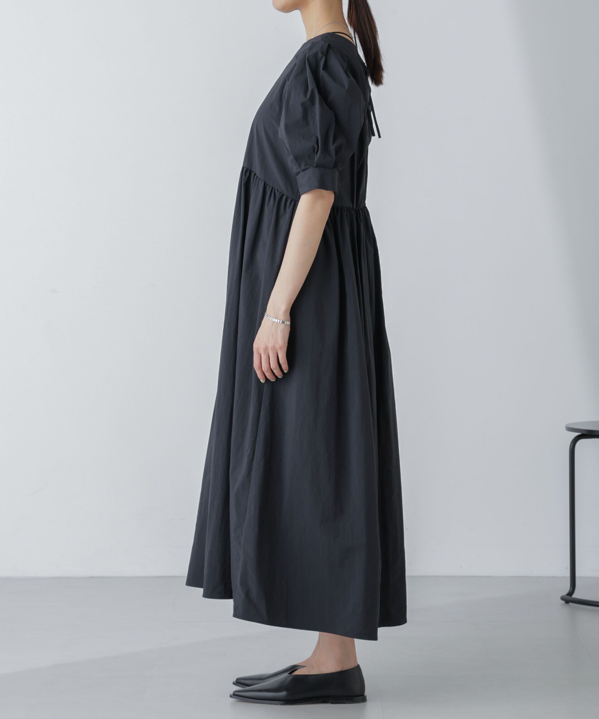 nano･universe「「星玲奈&times;NANO universe」タックスリーブタスランマキシワンピース」|ワンピース|