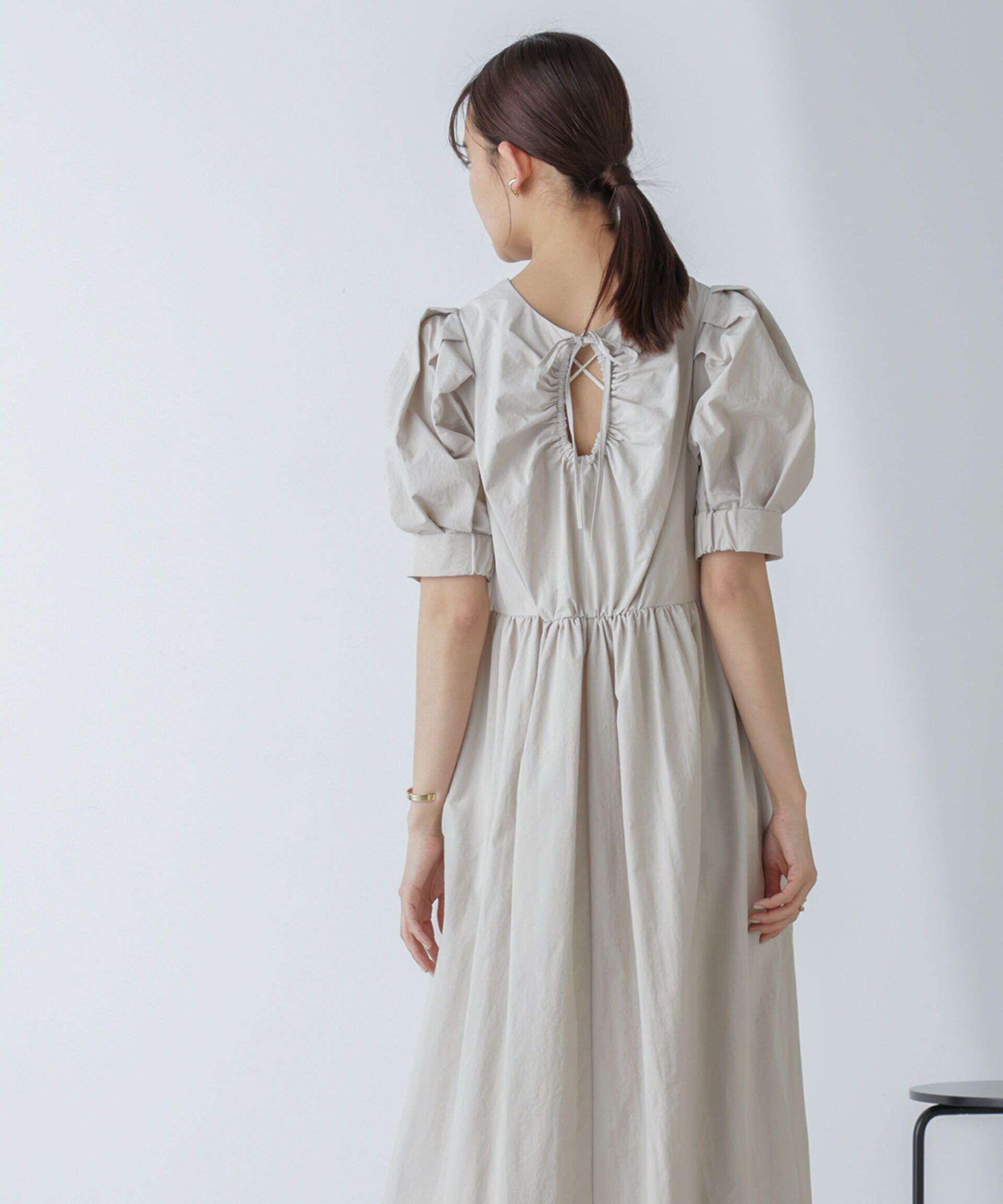 nano･universe「「星玲奈&times;NANO universe」タックスリーブタスランマキシワンピース」|ワンピース|