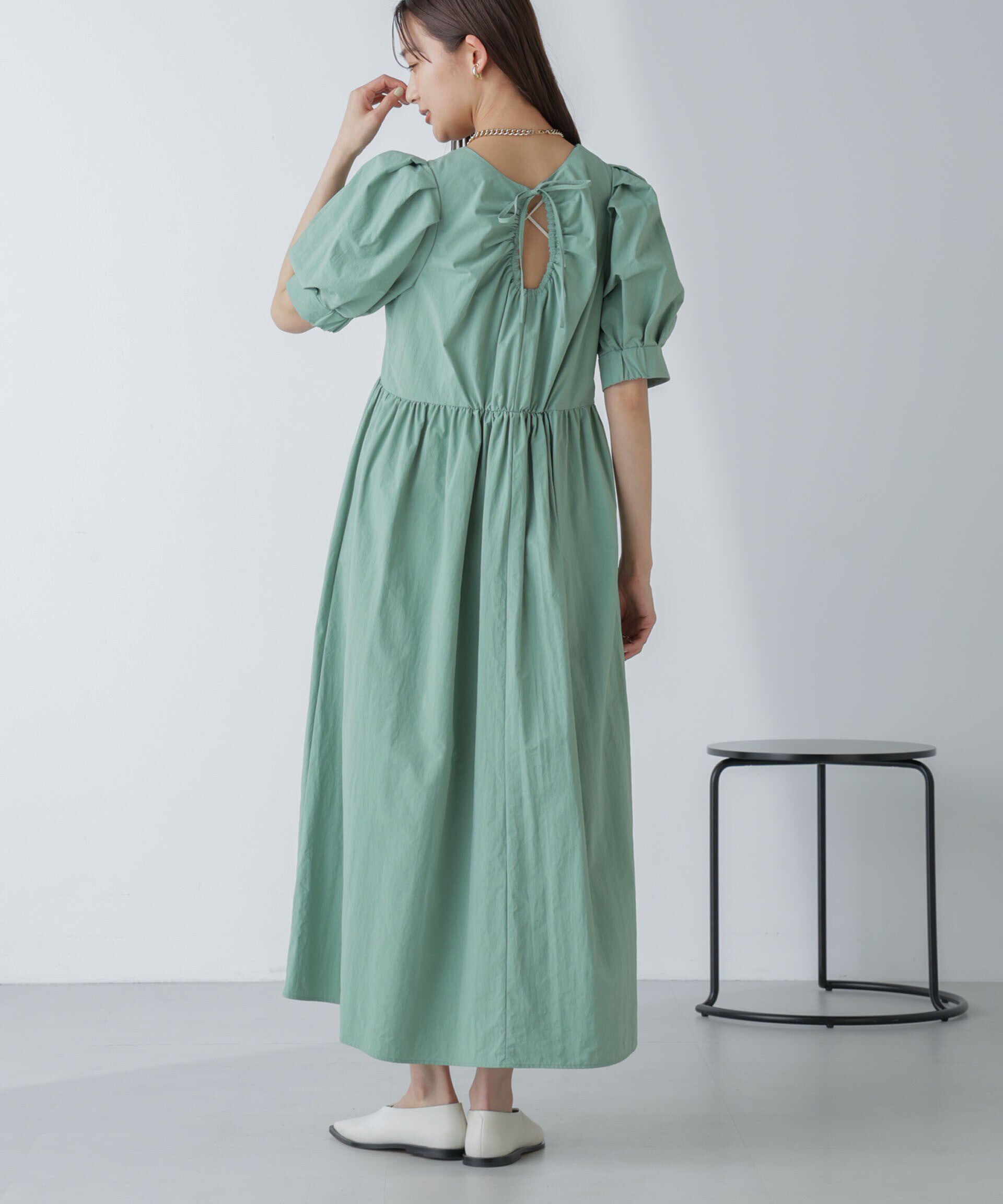 nano･universe「「星玲奈&times;NANO universe」タックスリーブタスランマキシワンピース」|ワンピース|