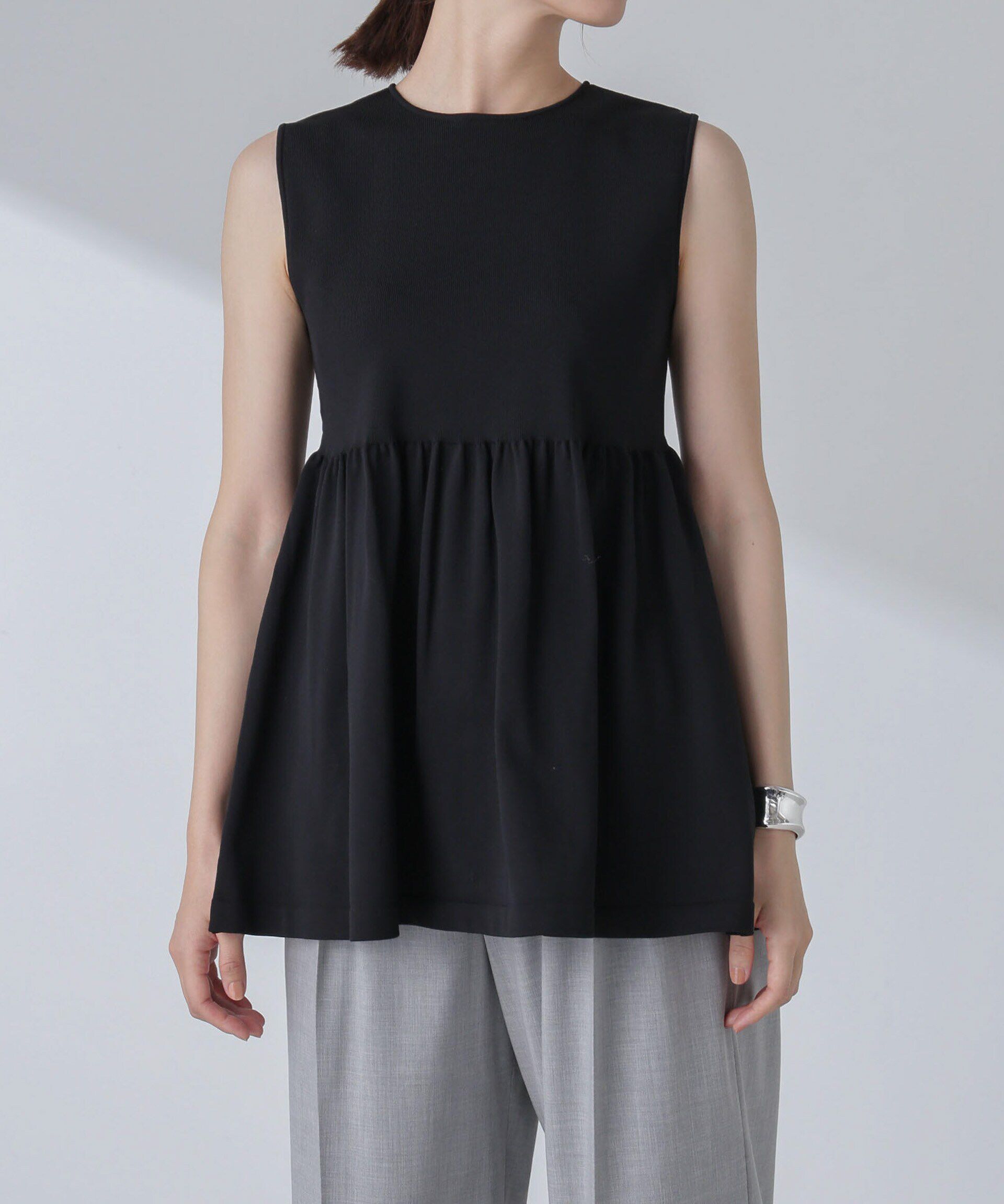 nano･universe「前後2WAYペプラムニットトップス」|ニット・セーター|