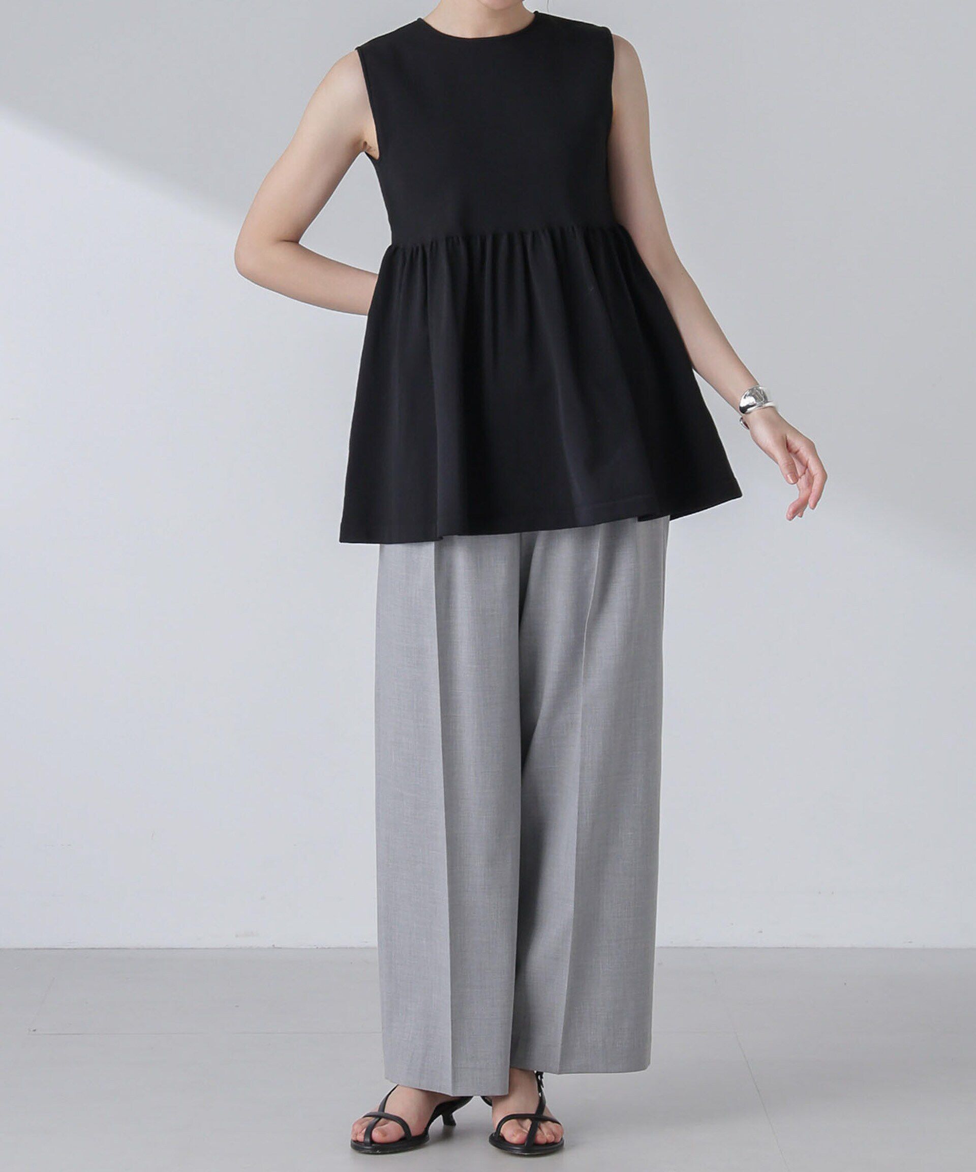 nano･universe「前後2WAYペプラムニットトップス」|ニット・セーター|