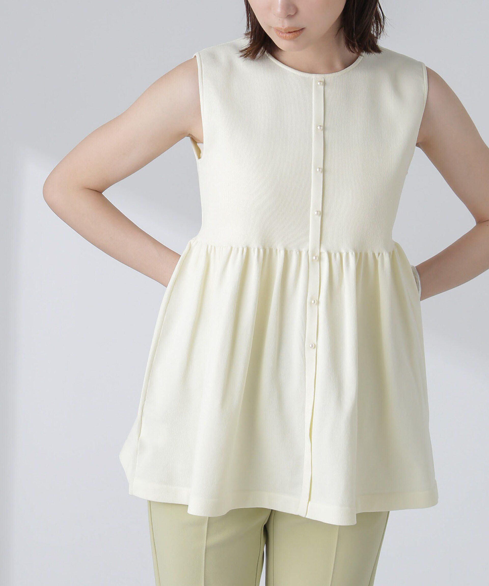 nano･universe「前後2WAYペプラムニットトップス」|ニット・セーター|