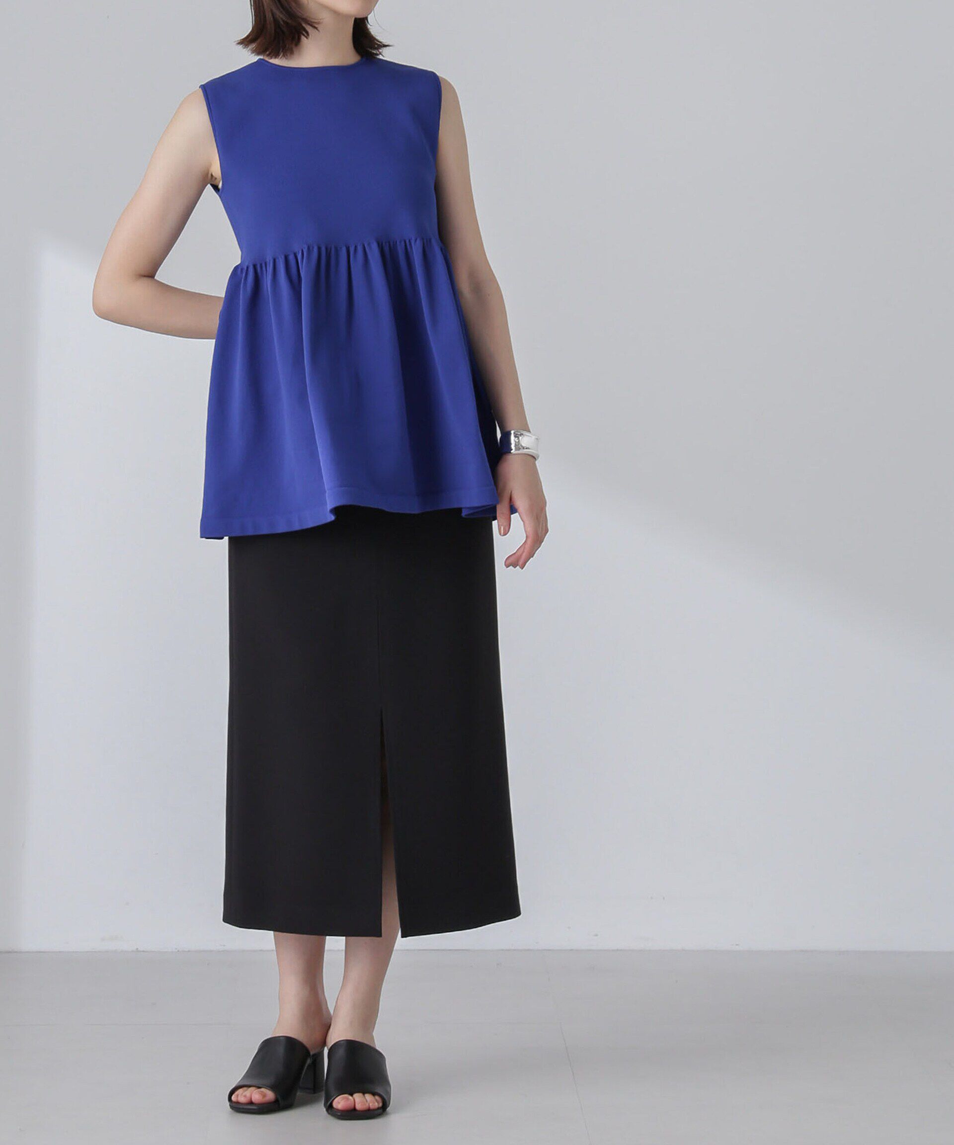 nano･universe「前後2WAYペプラムニットトップス」|ニット・セーター|