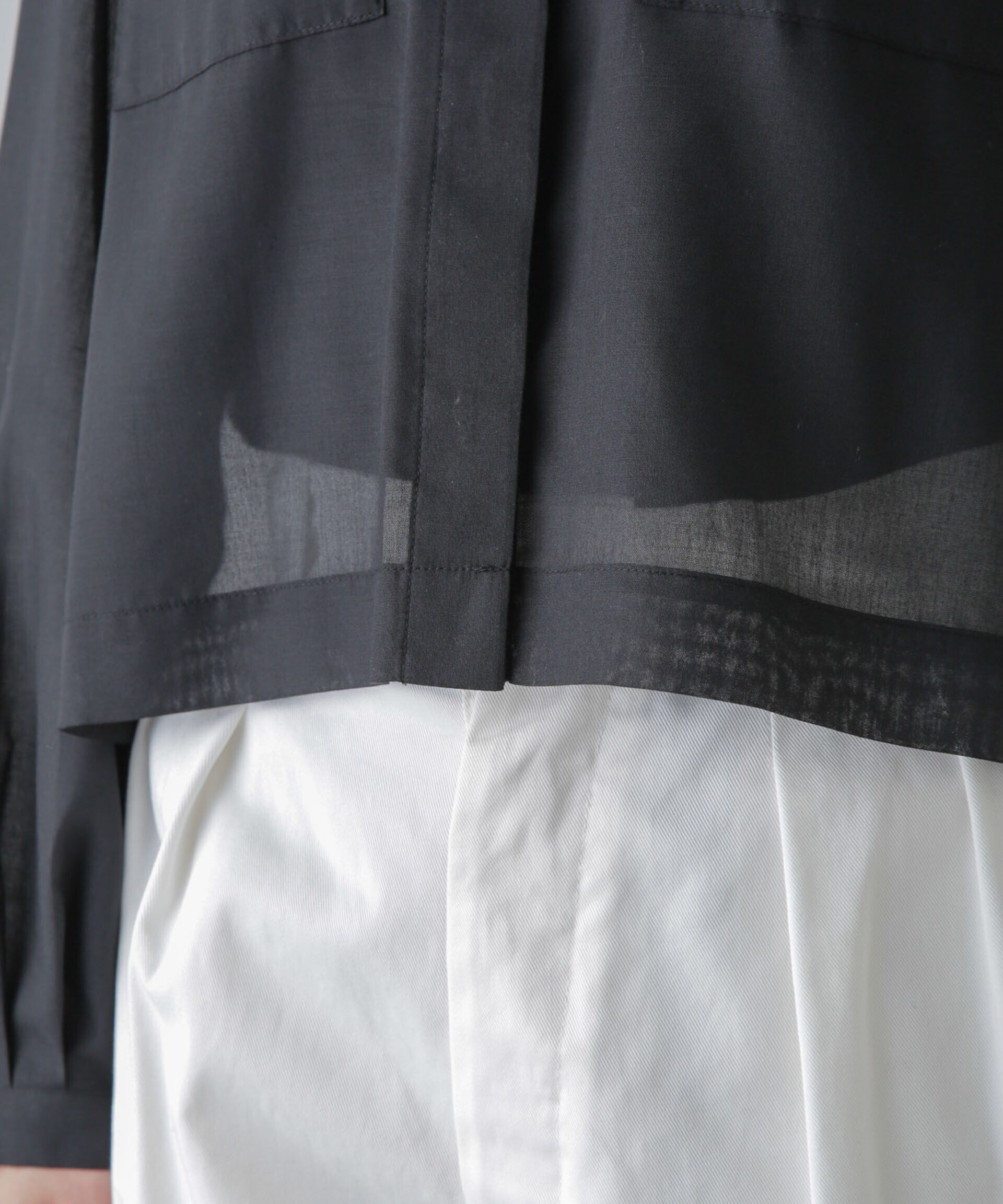 nano･universe「タックスリーブシアーポケットシャツ」|シャツ・ブラウス|