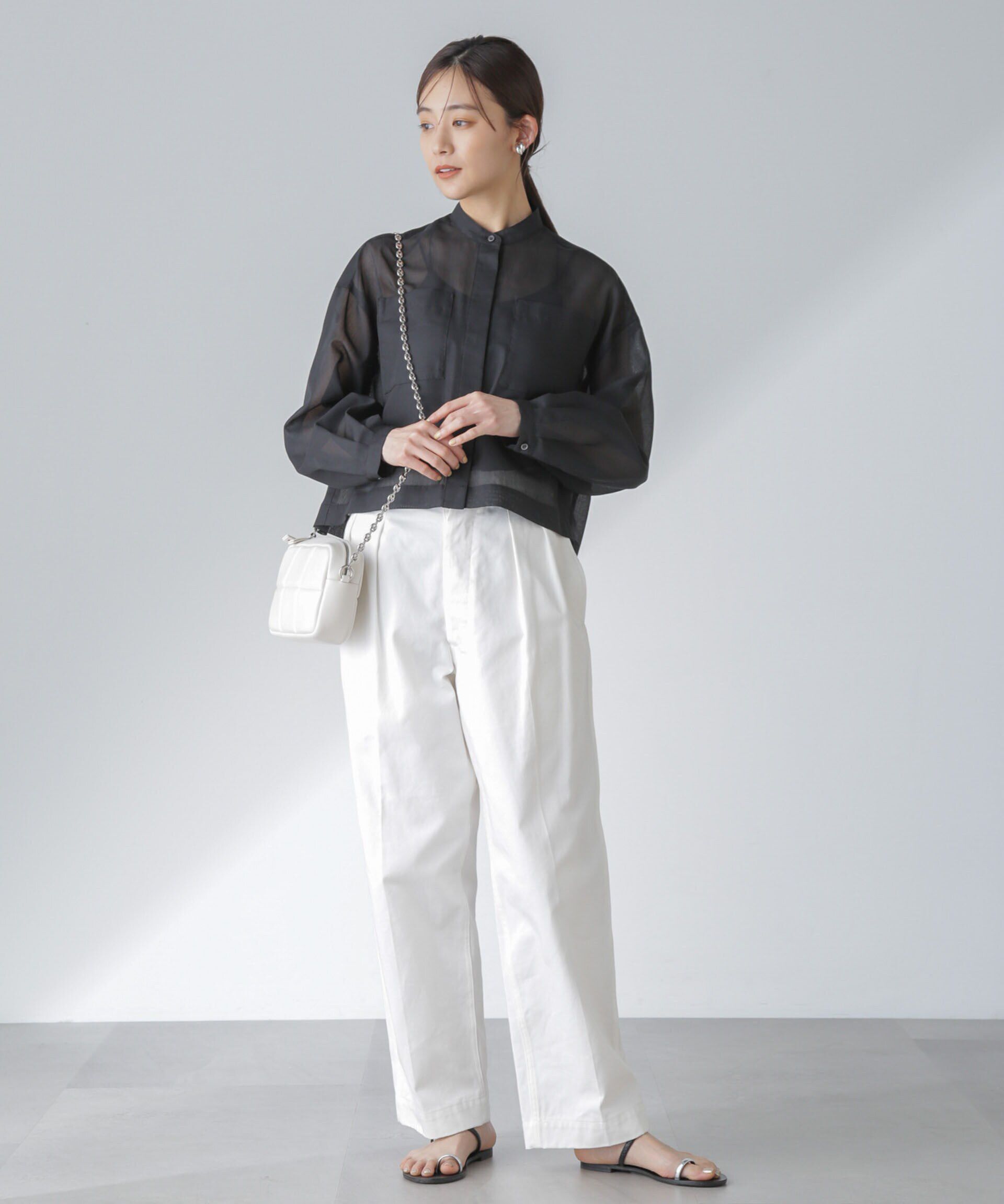 nano･universe「タックスリーブシアーポケットシャツ」|シャツ・ブラウス|