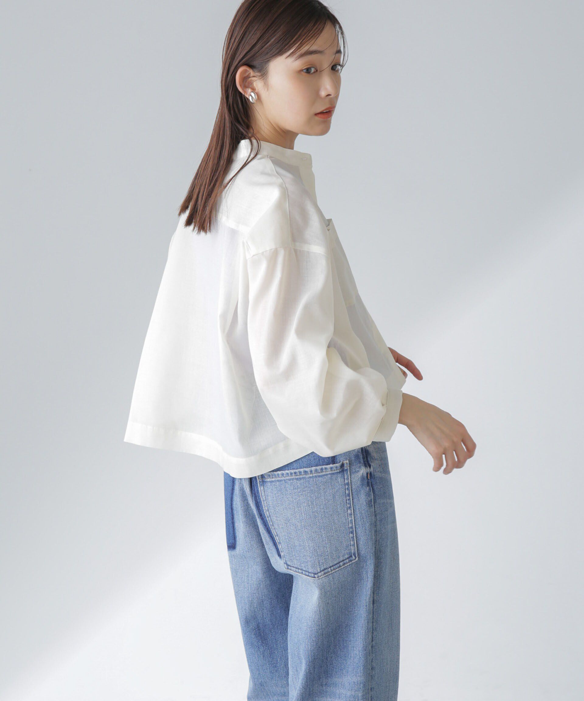 nano･universe「タックスリーブシアーポケットシャツ」|シャツ・ブラウス|