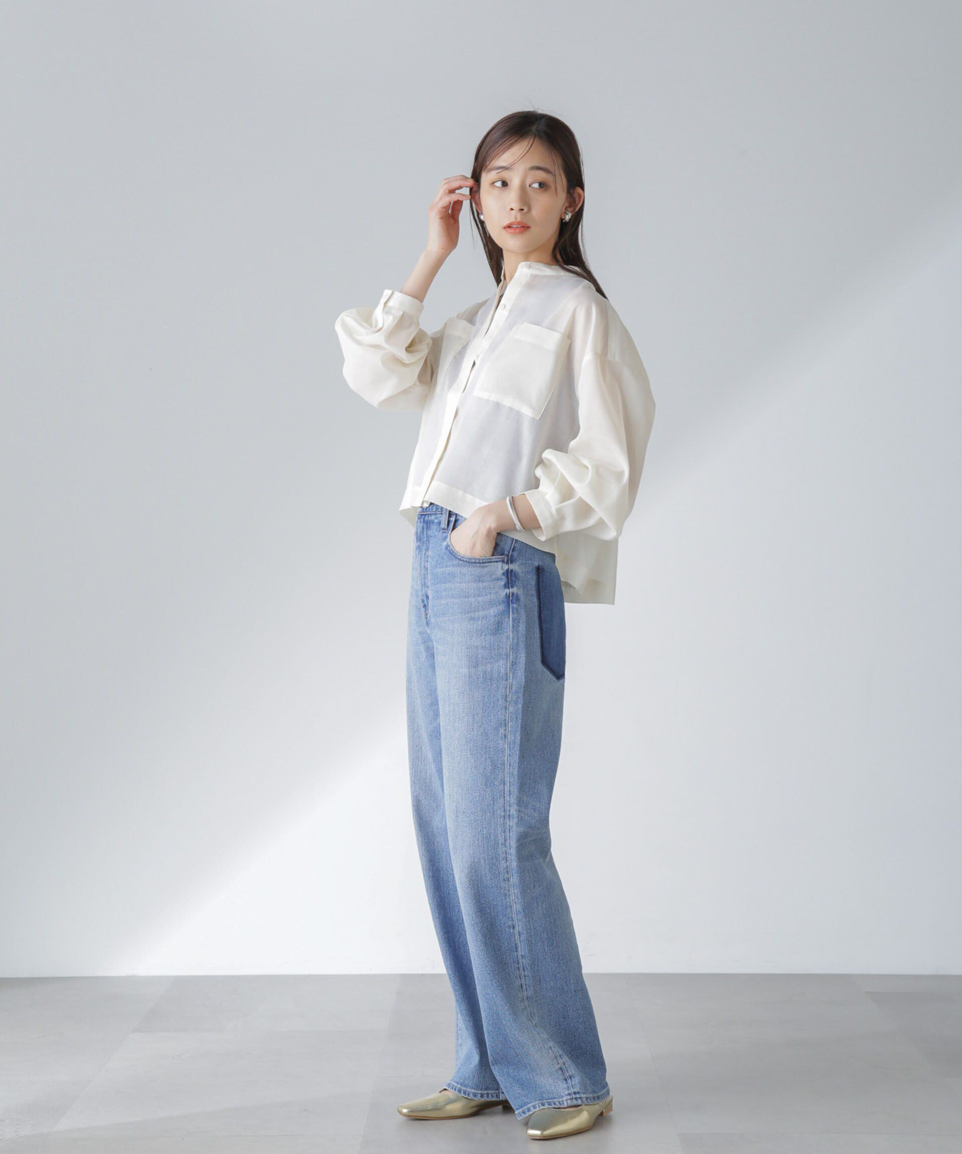 nano･universe「タックスリーブシアーポケットシャツ」|シャツ・ブラウス|