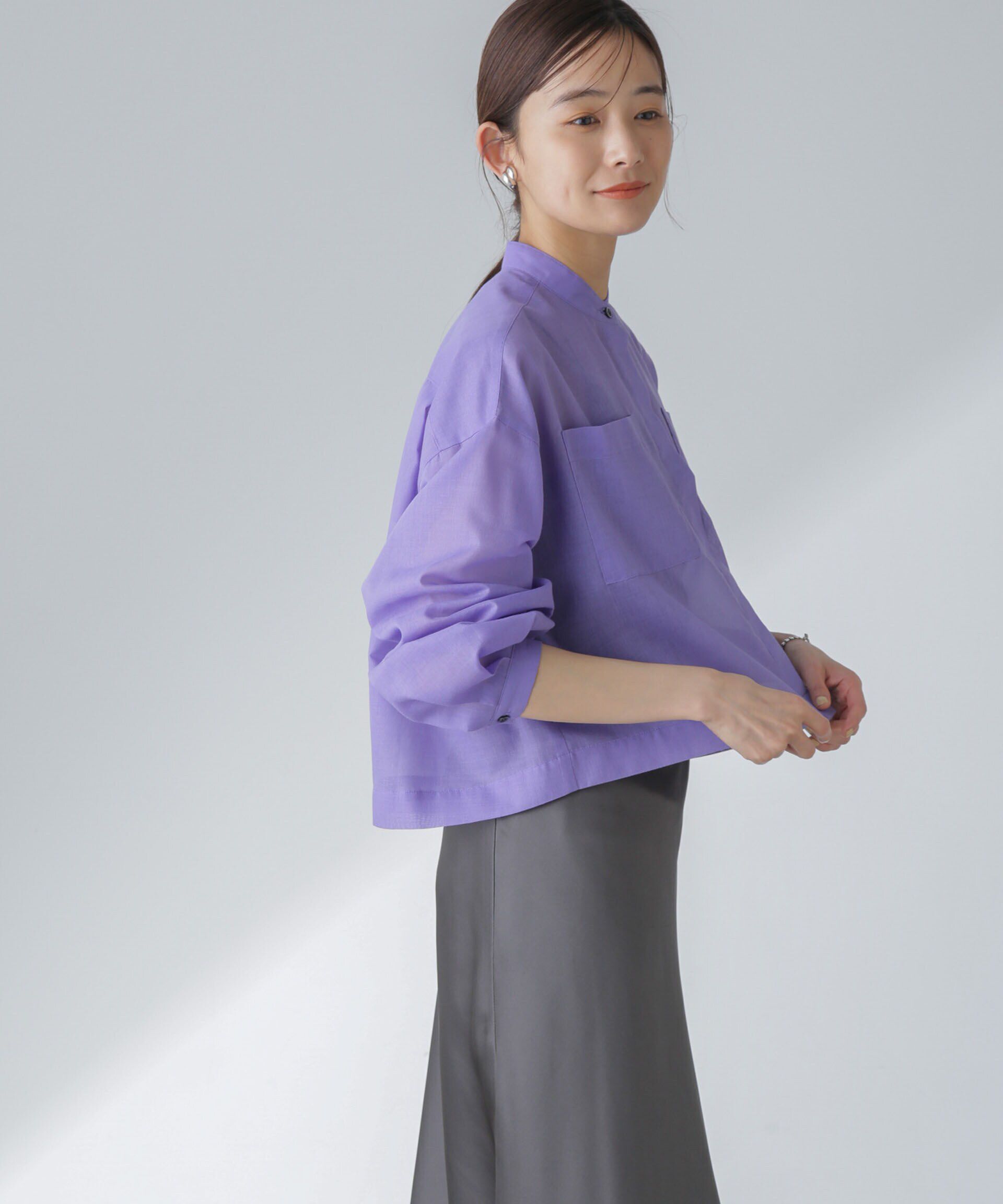 nano･universe「タックスリーブシアーポケットシャツ」|シャツ・ブラウス|