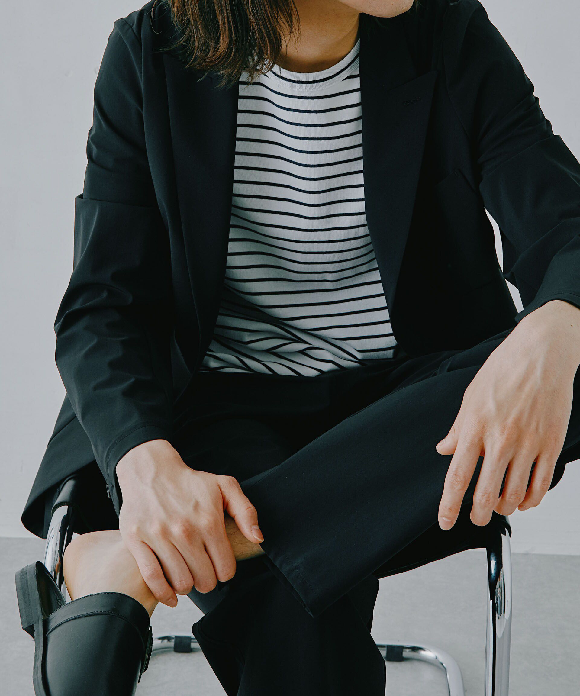 nano･universe「ストレッチハイゲージトリコットイージーパンツ(セットアップ可)」|チノ|