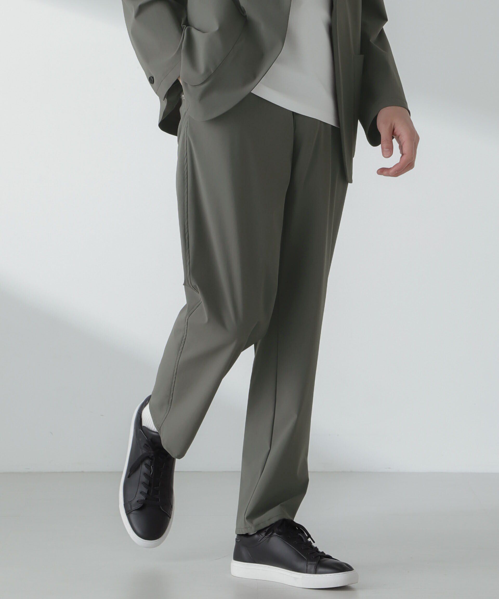 nano･universe「ストレッチハイゲージトリコットイージーパンツ(セットアップ可)」|チノ|