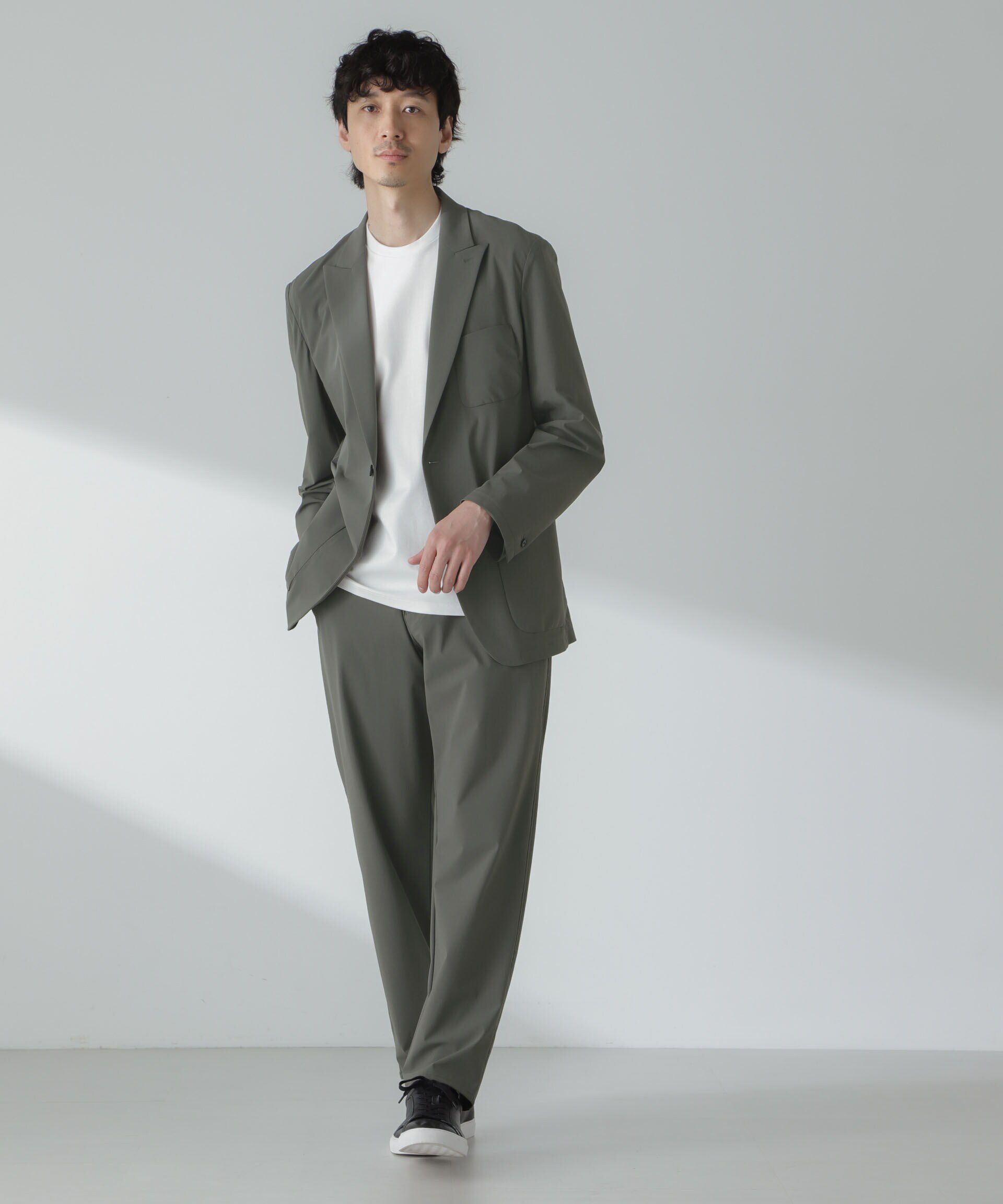 nano･universe「ストレッチハイゲージトリコットイージーパンツ(セットアップ可)」|チノ|