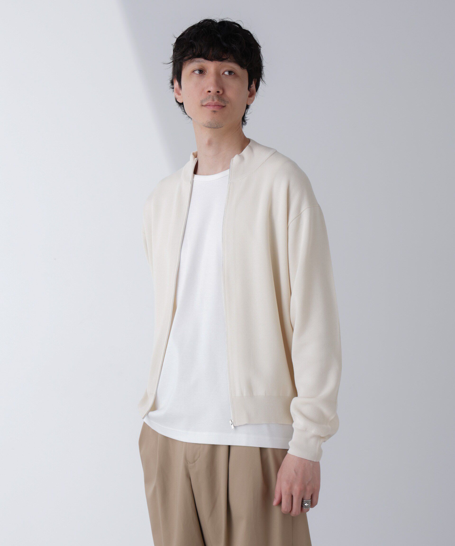 nano･universe「14ゲージミラノリブドライバーズニット(手洗い可能)」|ニット・セーター|