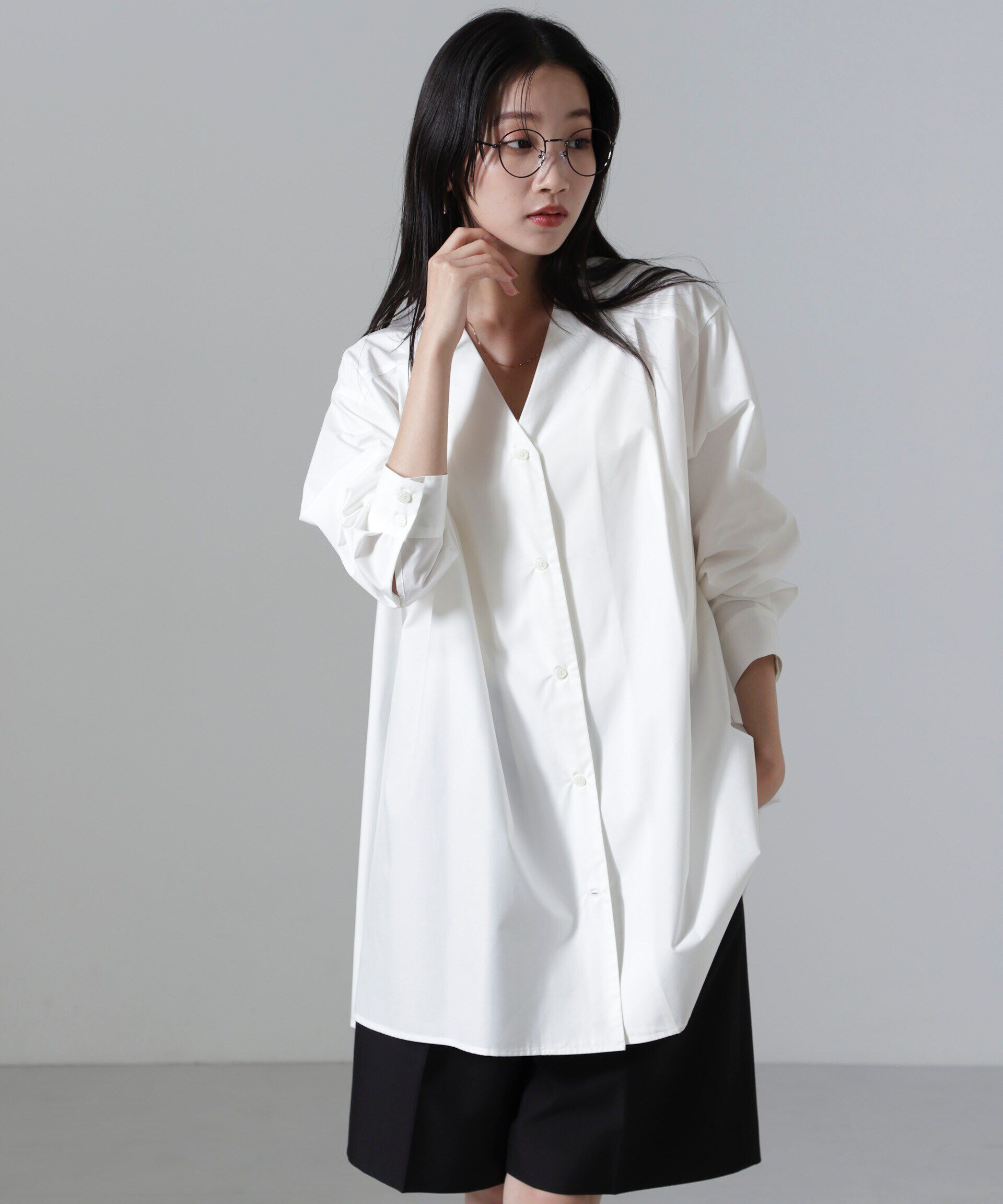 nano･universe「AラインVネックチュニックワンピース」|ワンピース|