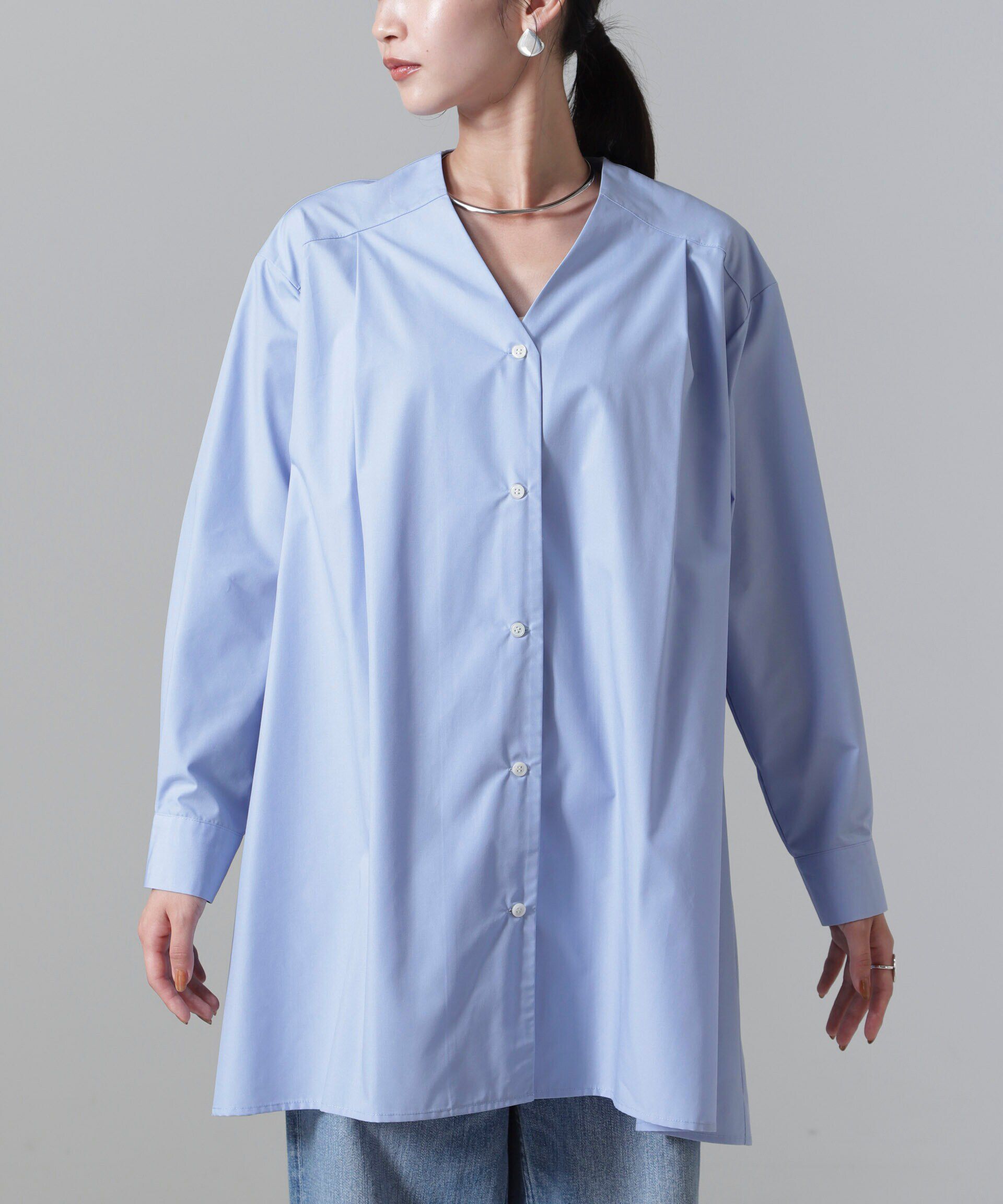 nano･universe「AラインVネックチュニックワンピース」|ワンピース|