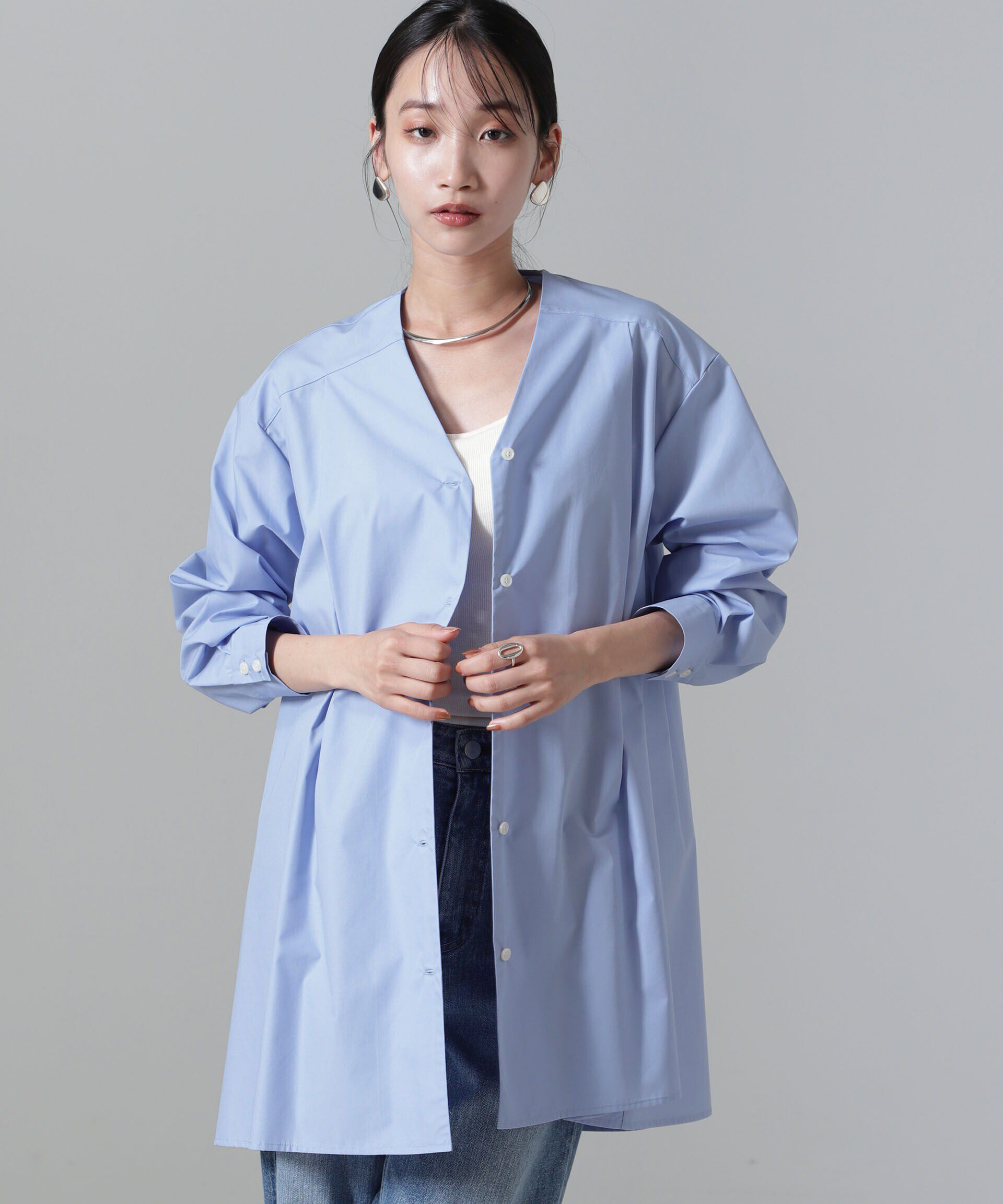 nano･universe「AラインVネックチュニックワンピース」|ワンピース|