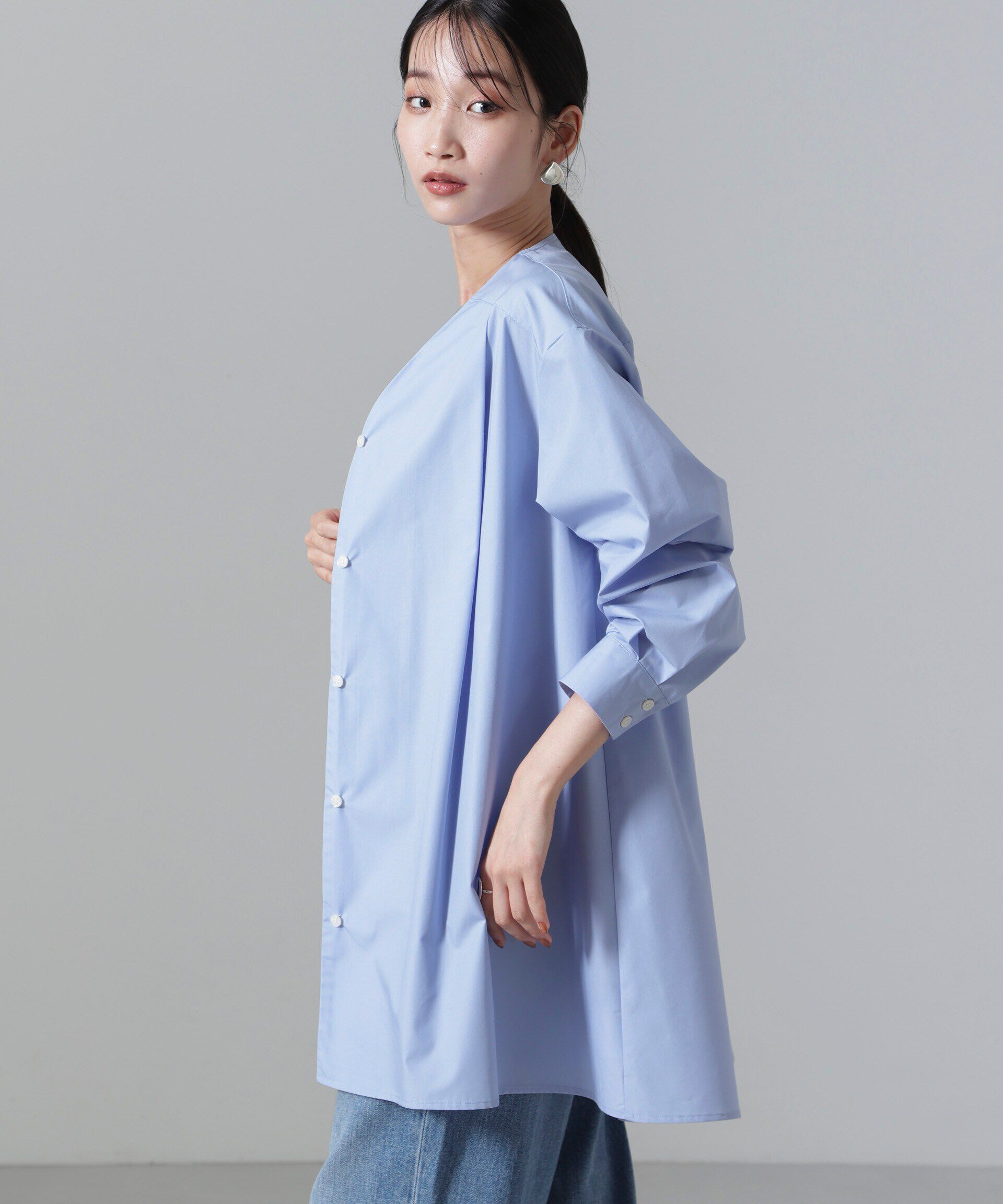 nano･universe「AラインVネックチュニックワンピース」|ワンピース|