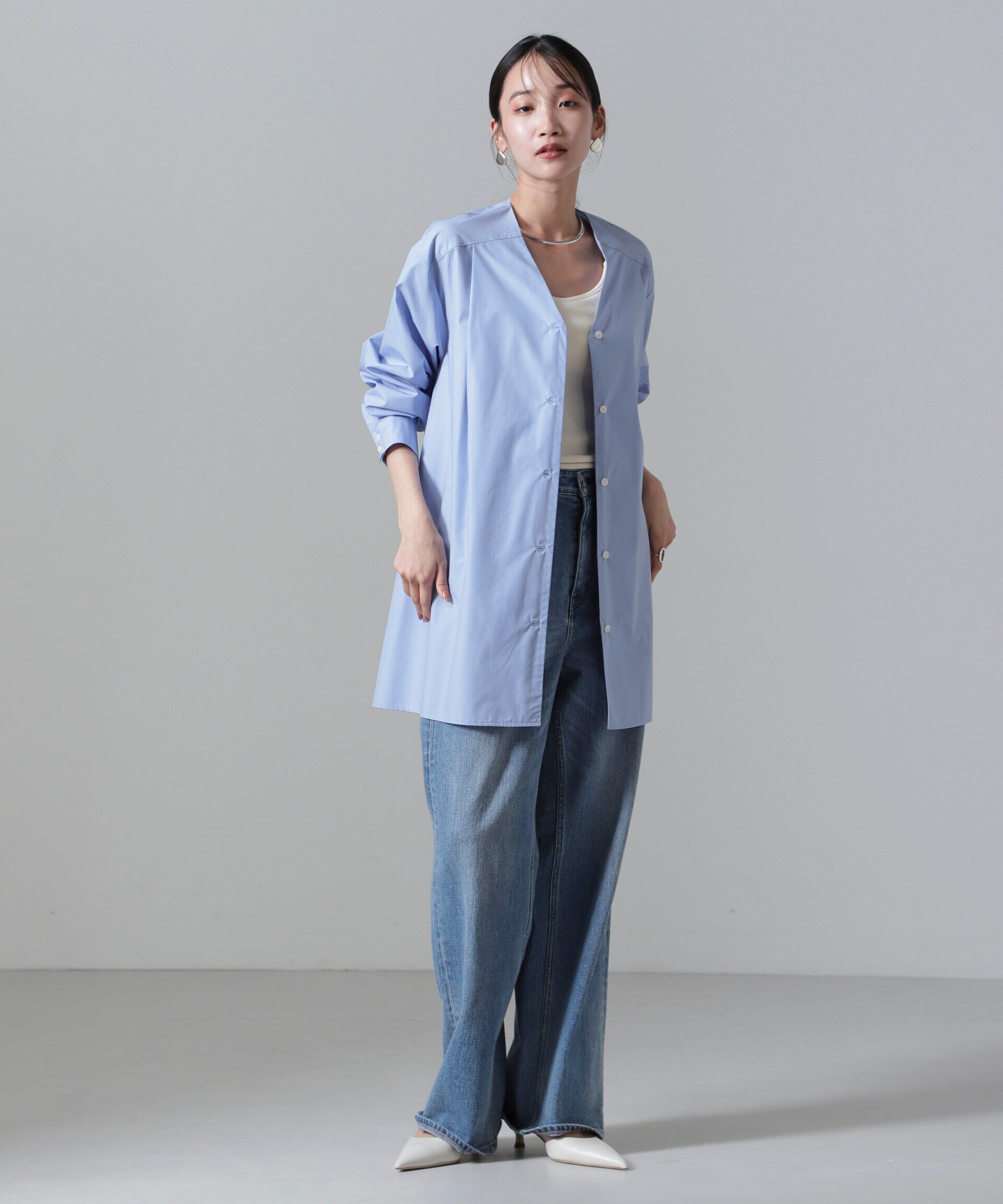 nano･universe「AラインVネックチュニックワンピース」|ワンピース|