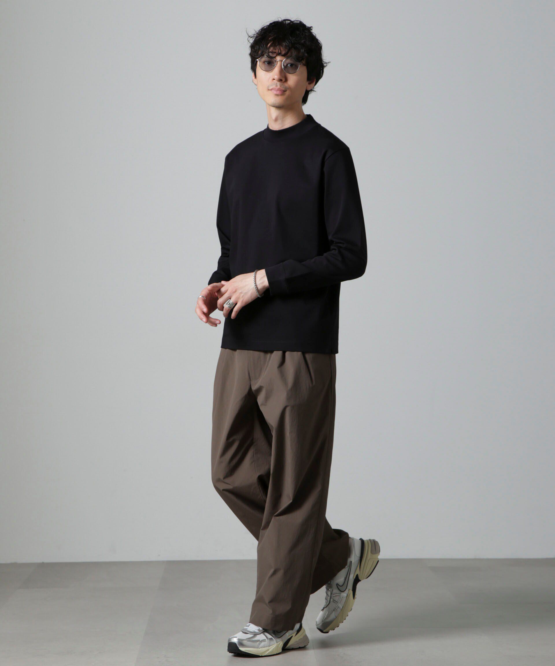 nano･universe「アンチスメルモックネックTシャツ 長袖」|Tシャツ・カットソー|ブラック