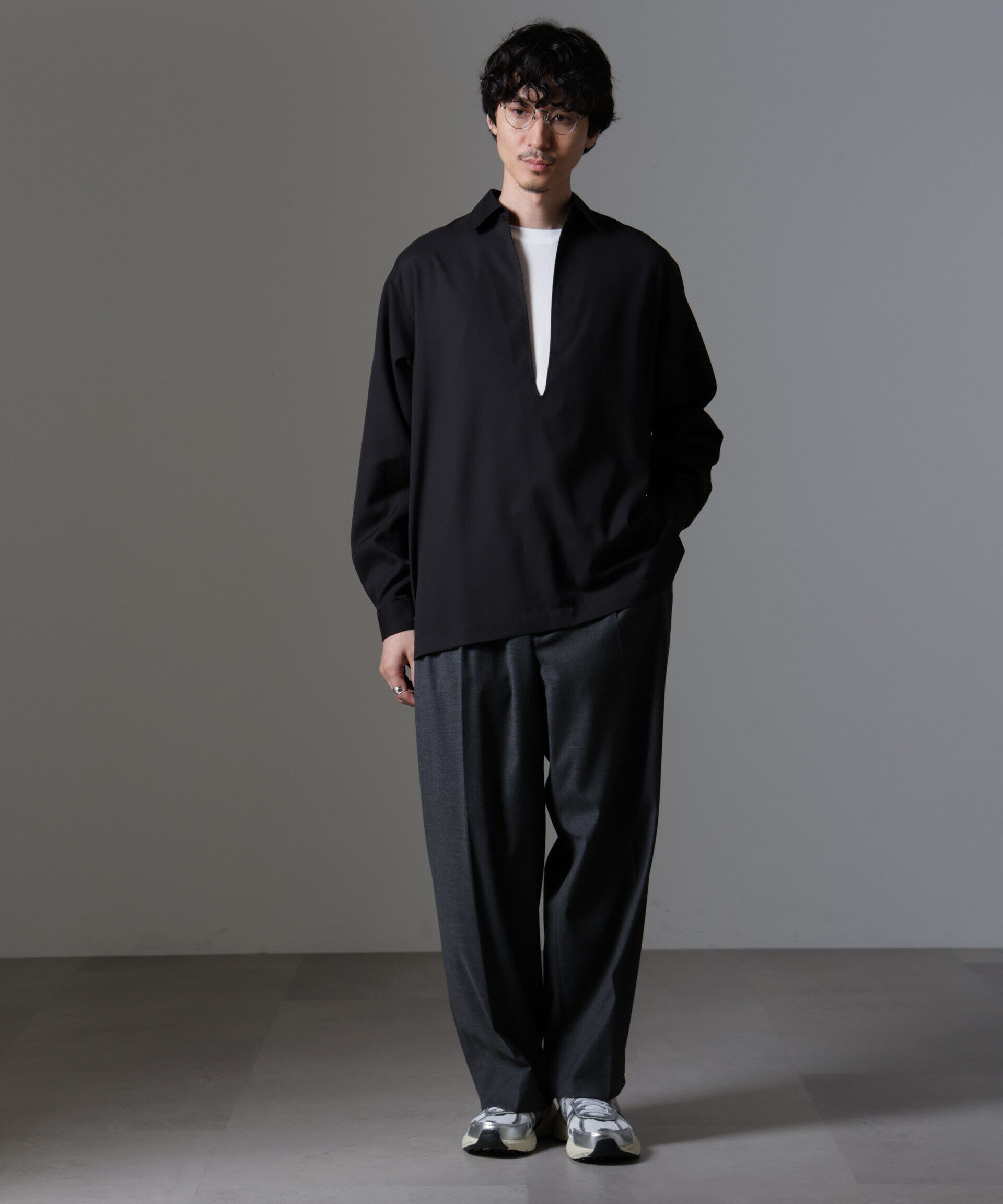 nano･universe「ドレープスキッパーシャツ 長袖」|シャツ・ブラウス|