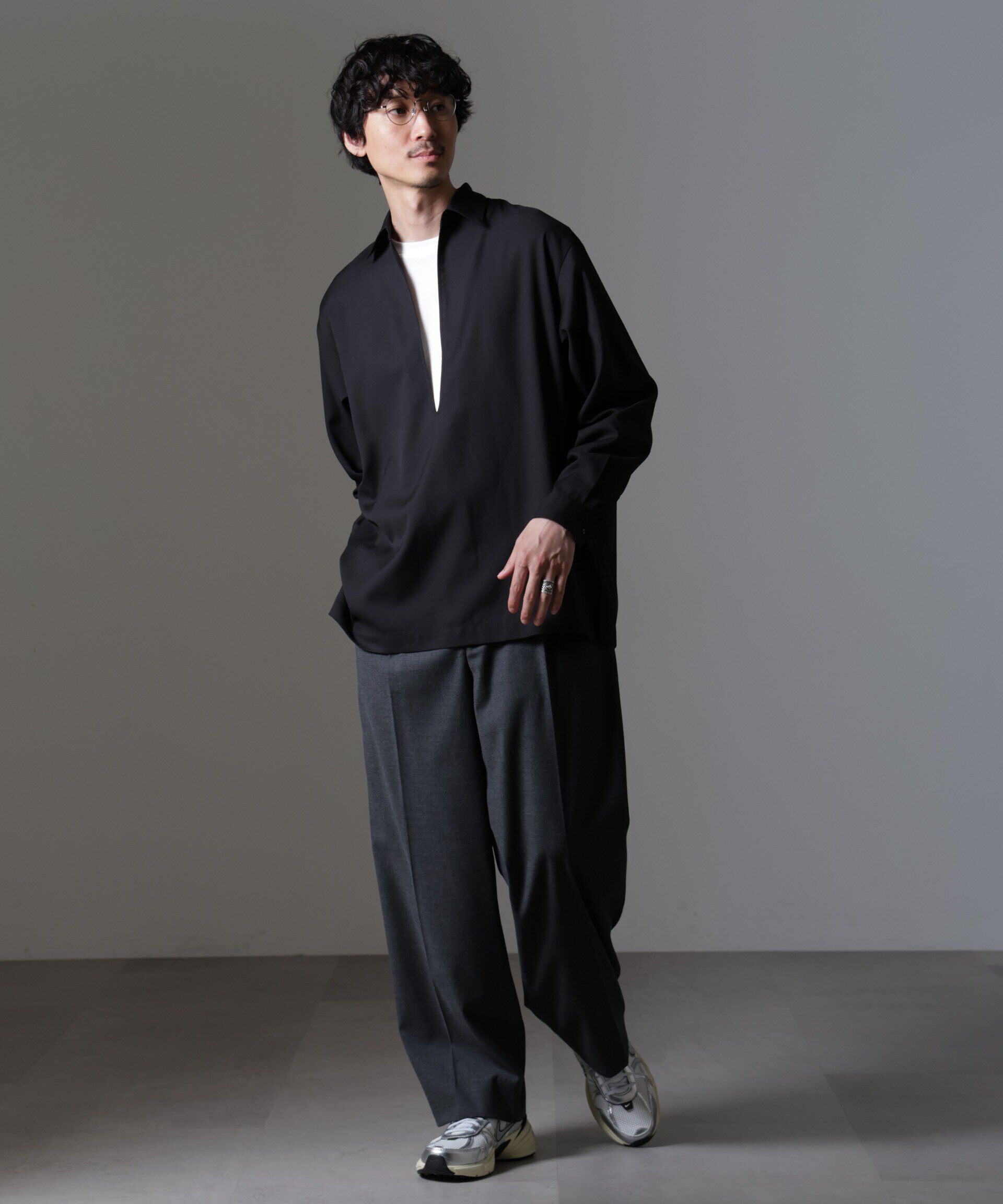 nano･universe「ドレープスキッパーシャツ 長袖」|シャツ・ブラウス|