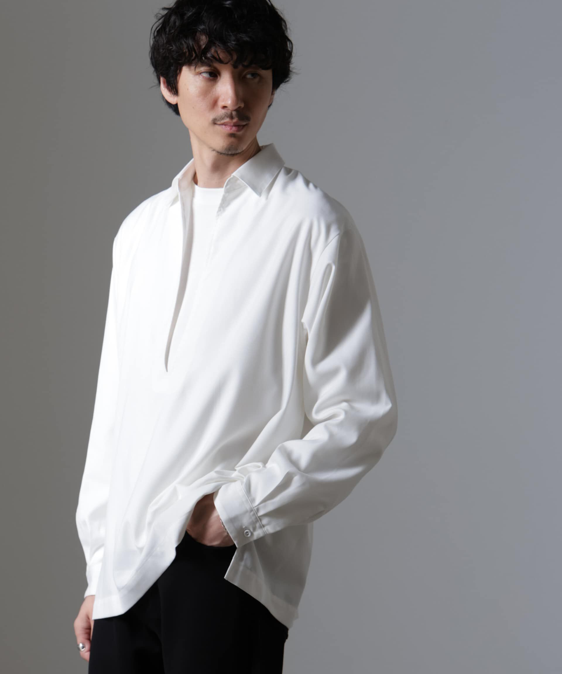 nano･universe「ドレープスキッパーシャツ 長袖」|シャツ・ブラウス|