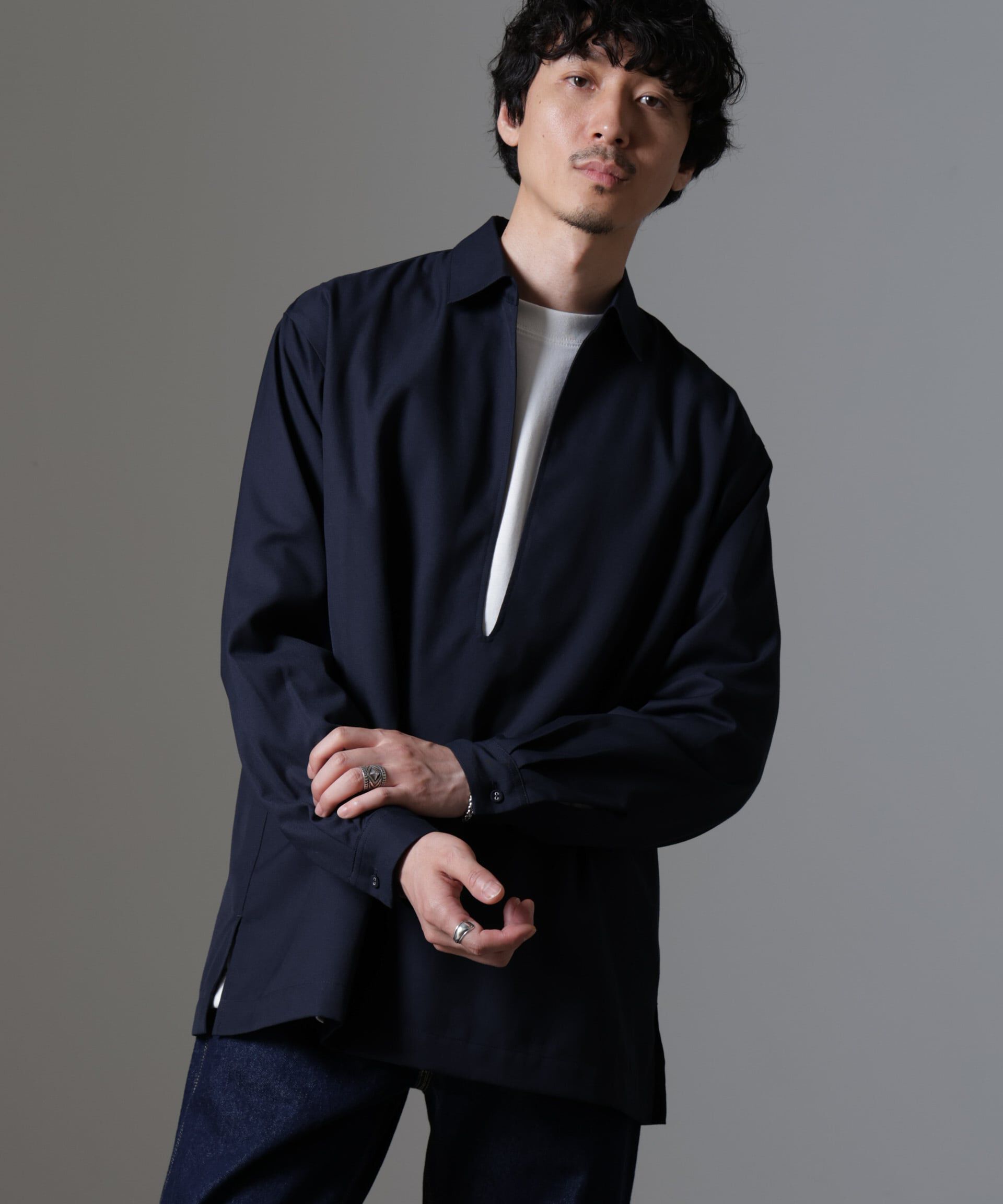 nano･universe「ドレープスキッパーシャツ 長袖」|シャツ・ブラウス|