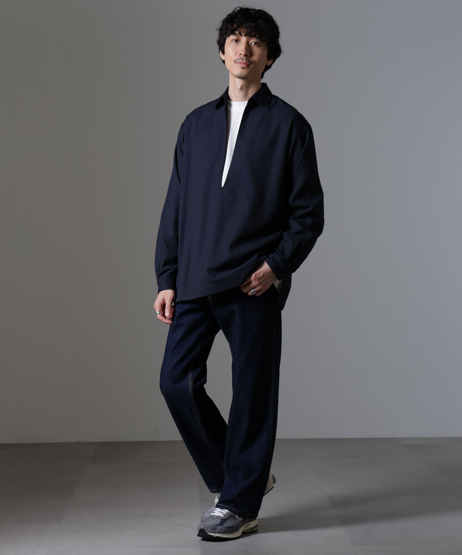 nano･universe「ドレープスキッパーシャツ 長袖」|シャツ・ブラウス|