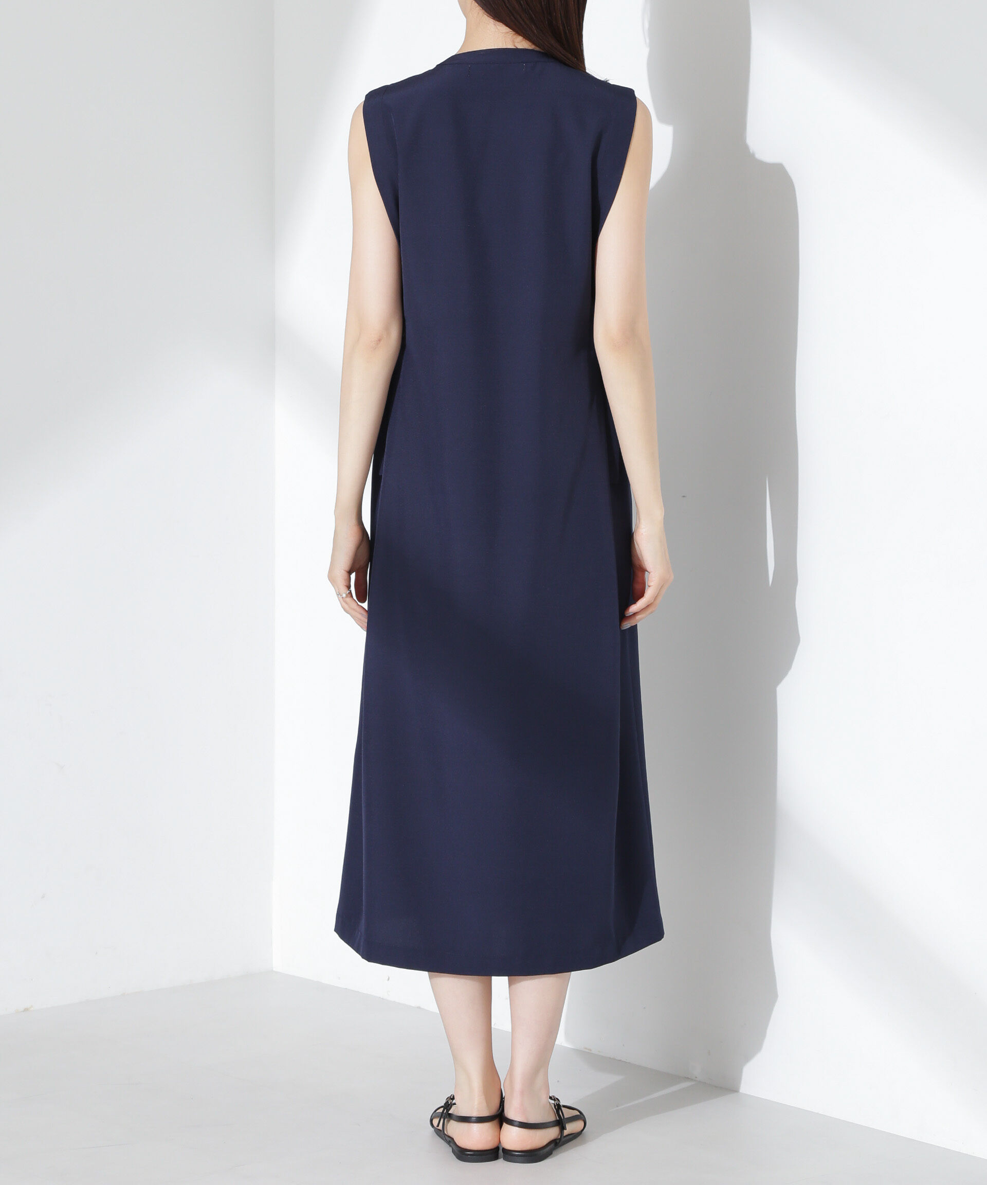 nano･universe「オープンフロントノースリーブワンピース」|ワンピース|