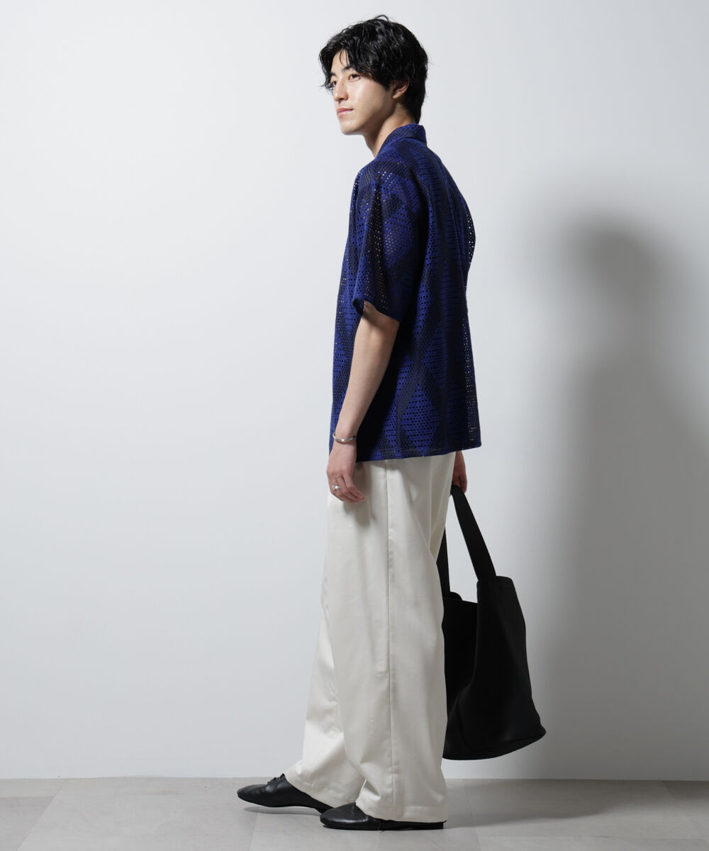 nano･universe「ダイヤレース オープンカラーシャツ」|シャツ・ブラウス|