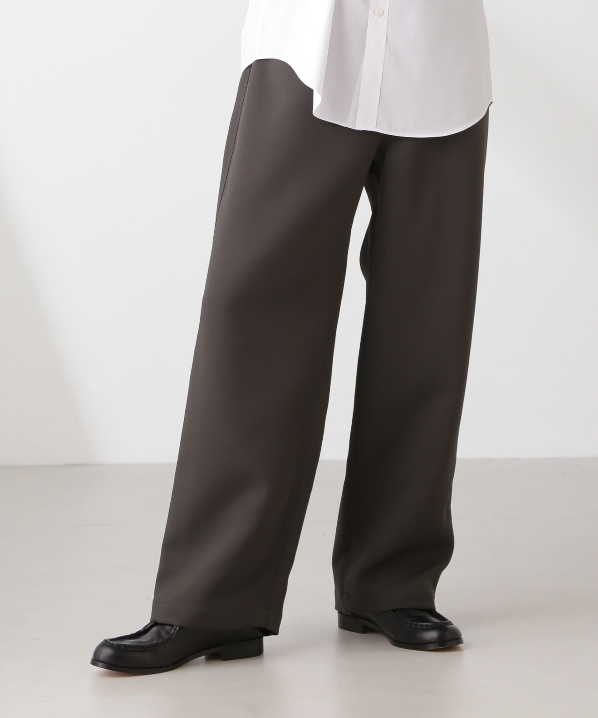  「トリプルクロス バレルレッグパンツ(セットアップ可)」|その他|チャコール3