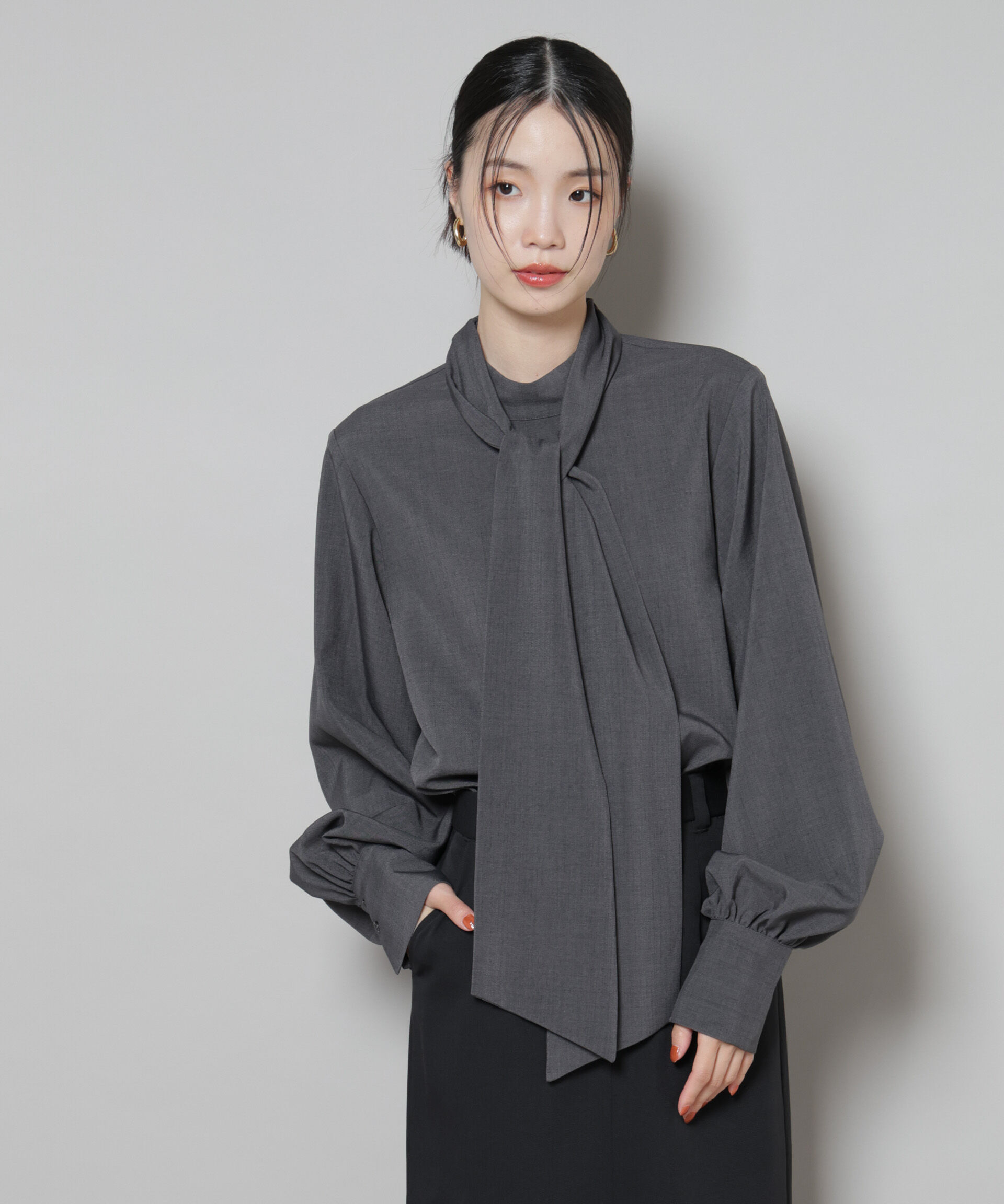 nano･universe「ボータイ取り外し可能2wayブラウス」|シャツ・ブラウス|