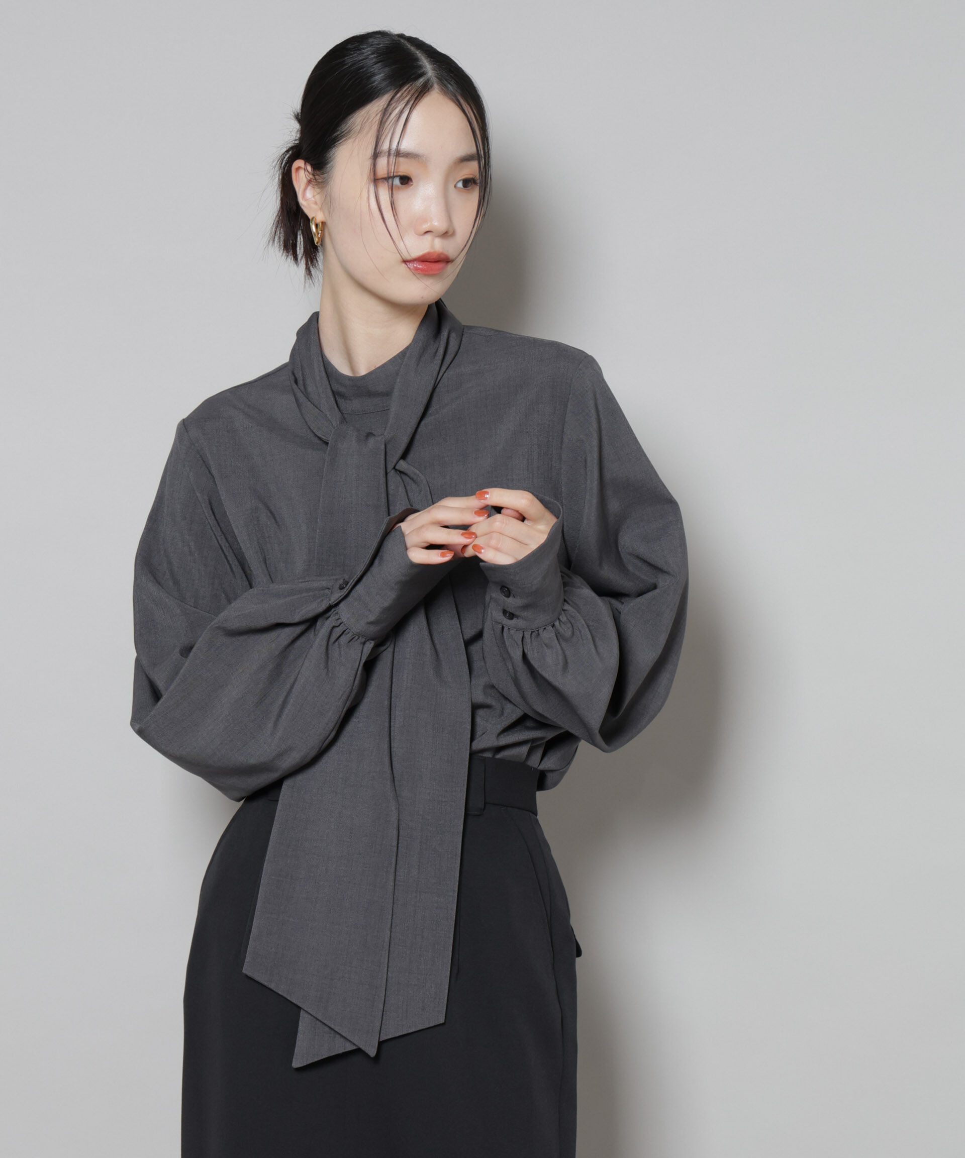 nano･universe「ボータイ取り外し可能2wayブラウス」|シャツ・ブラウス|