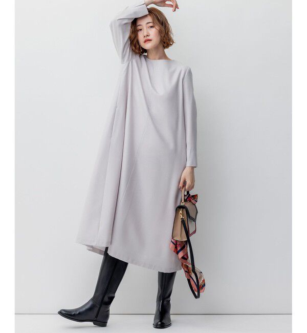 23区「ウールジョーゼット Aライン ワンピース」|ワンピース|