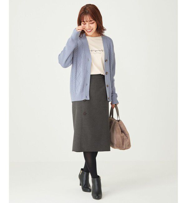 any SiS「【洗える】スフレケーブルミックス カーディガン」|カーディガン|