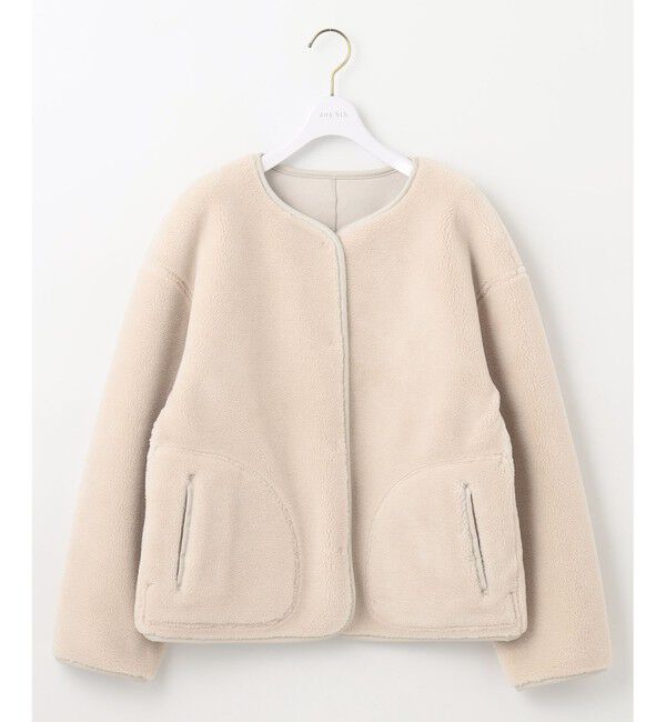 any SiS「【2WAY】リバーシブルショートボア アウター」|ノーカラージャケット|