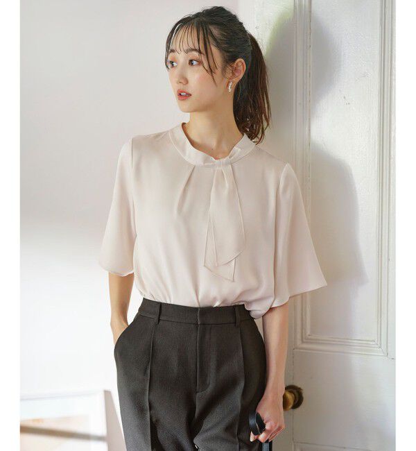 ANY SIS「【洗える】トロミサテンボウ ブラウス」|シャツ・ブラウス|アイボリー