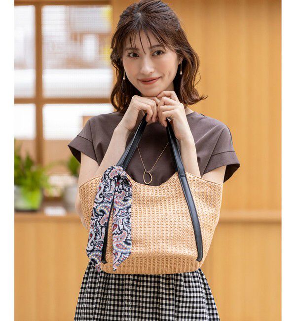 ANY SIS「スカーフ付き カゴバッグ」|かごバッグ|
