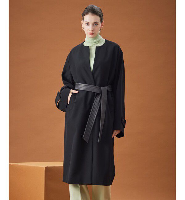BEIGE,「VALETTE / ドレスコート」|ノーカラーコート|Black