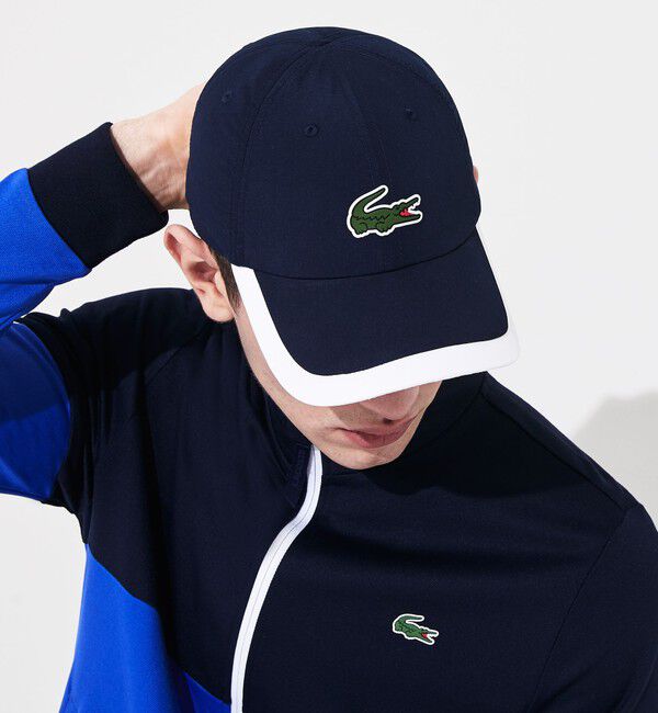 LACOSTE「ワニロゴパッチ6パネルスポーツキャップ」|キャップ・キャスケット|ネイビー