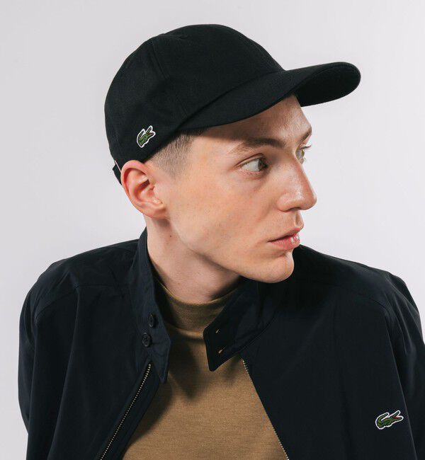 LACOSTE「フロントブランク6パネルキャップ」|キャップ・キャスケット|ブラック
