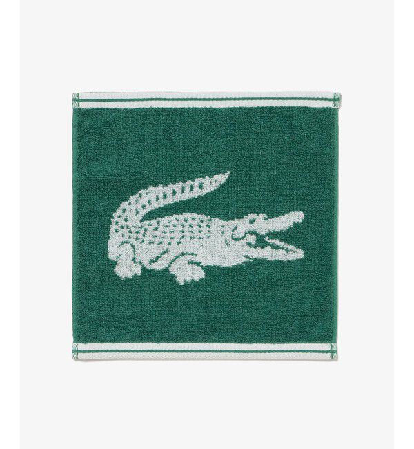 LACOSTE「ワニロゴジャカードハンカチタオル」|タオル|グリーン