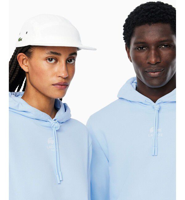 LACOSTE「裏パイル地 バックプリントスウェットパーカー」|パーカー|