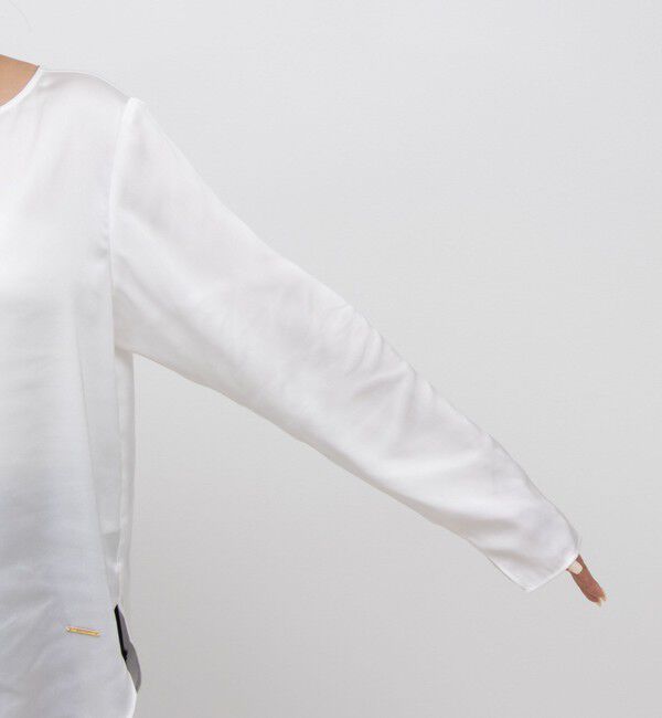 NOLLEY'S「リラックスサテン長袖Tブラウス」|シャツ・ブラウス|