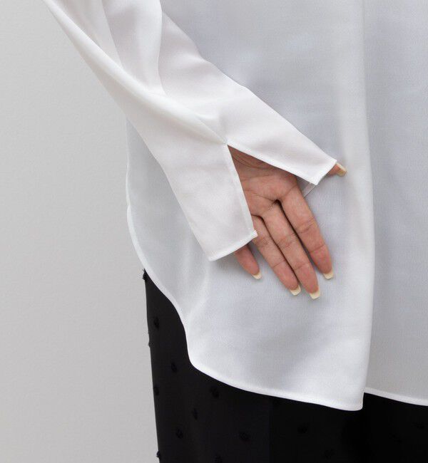 NOLLEY'S「リラックスサテン長袖Tブラウス」|シャツ・ブラウス|