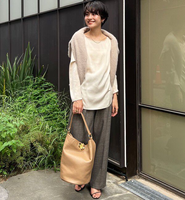 NOLLEY'S「リラックスサテン長袖Tブラウス」|シャツ・ブラウス|