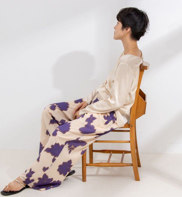 NOLLEY'S「リラックスサテン長袖Tブラウス」|シャツ・ブラウス|